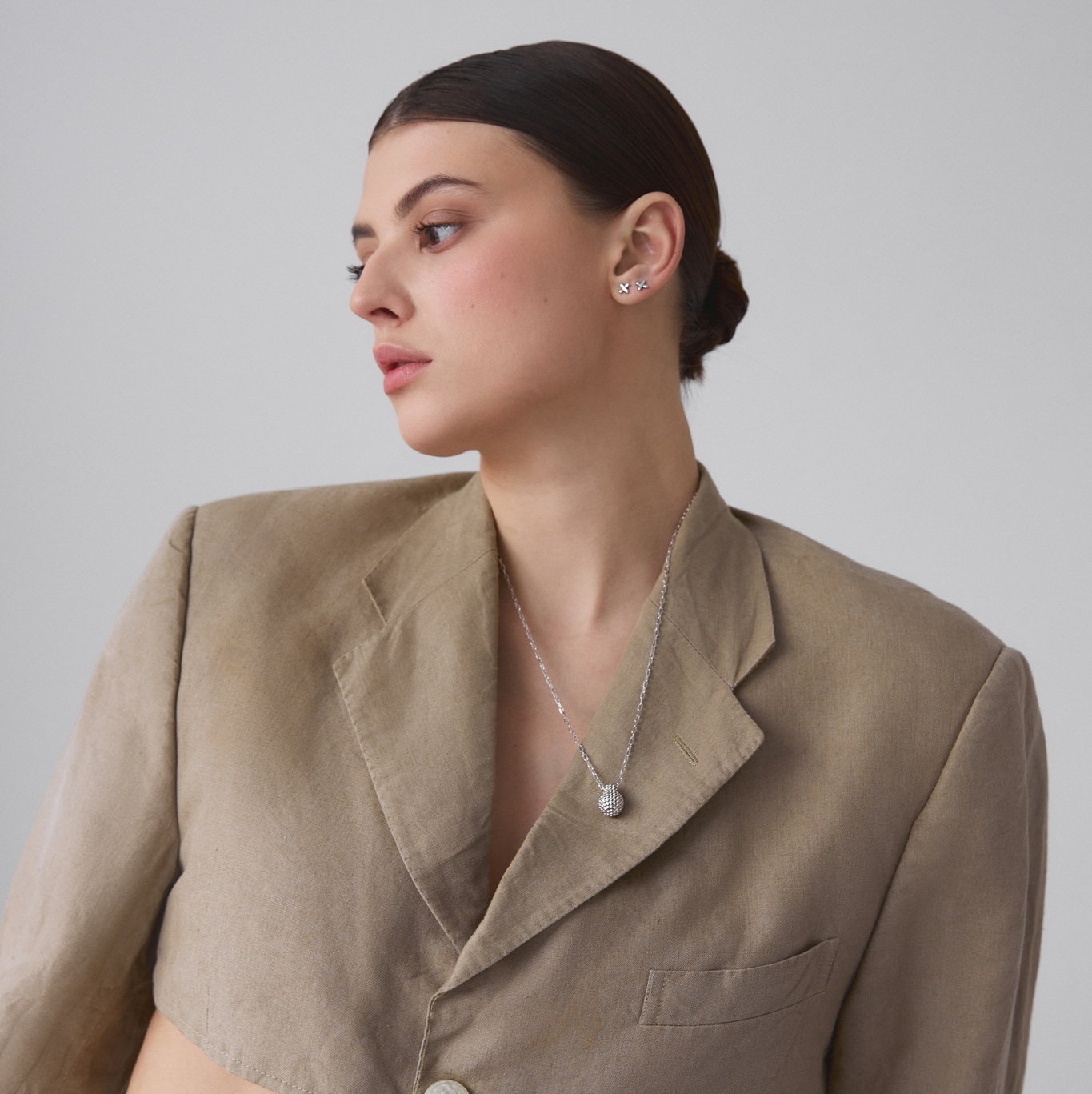 Серебряная подвеска-основа «Матрешка» объемная (bubble)