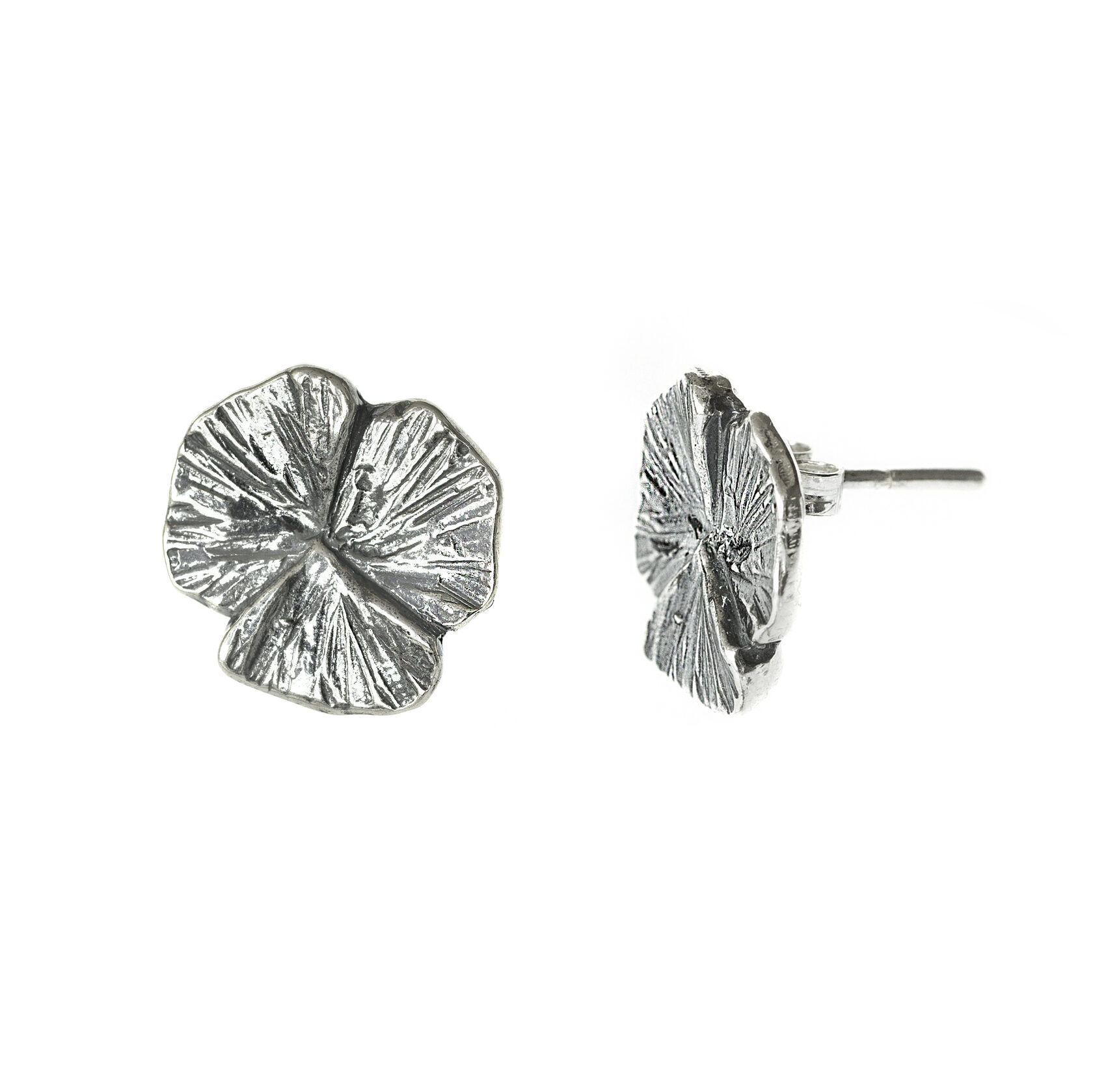 Серьги Клевер с чернением