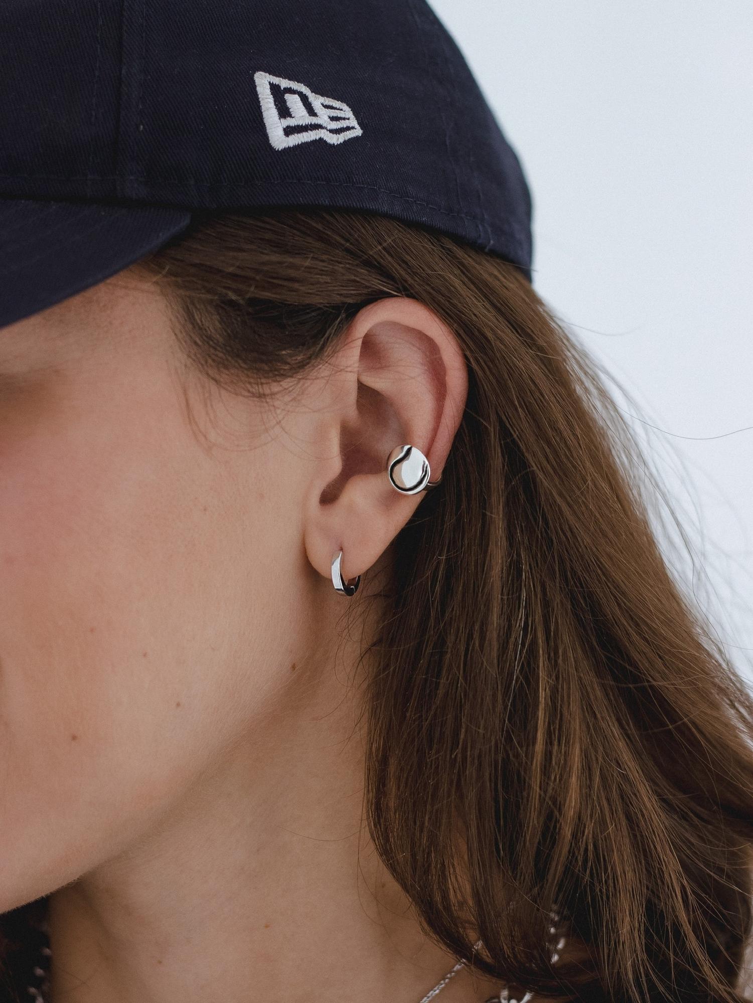 Серебряные серьги-кольца Основа - Base, 12 мм