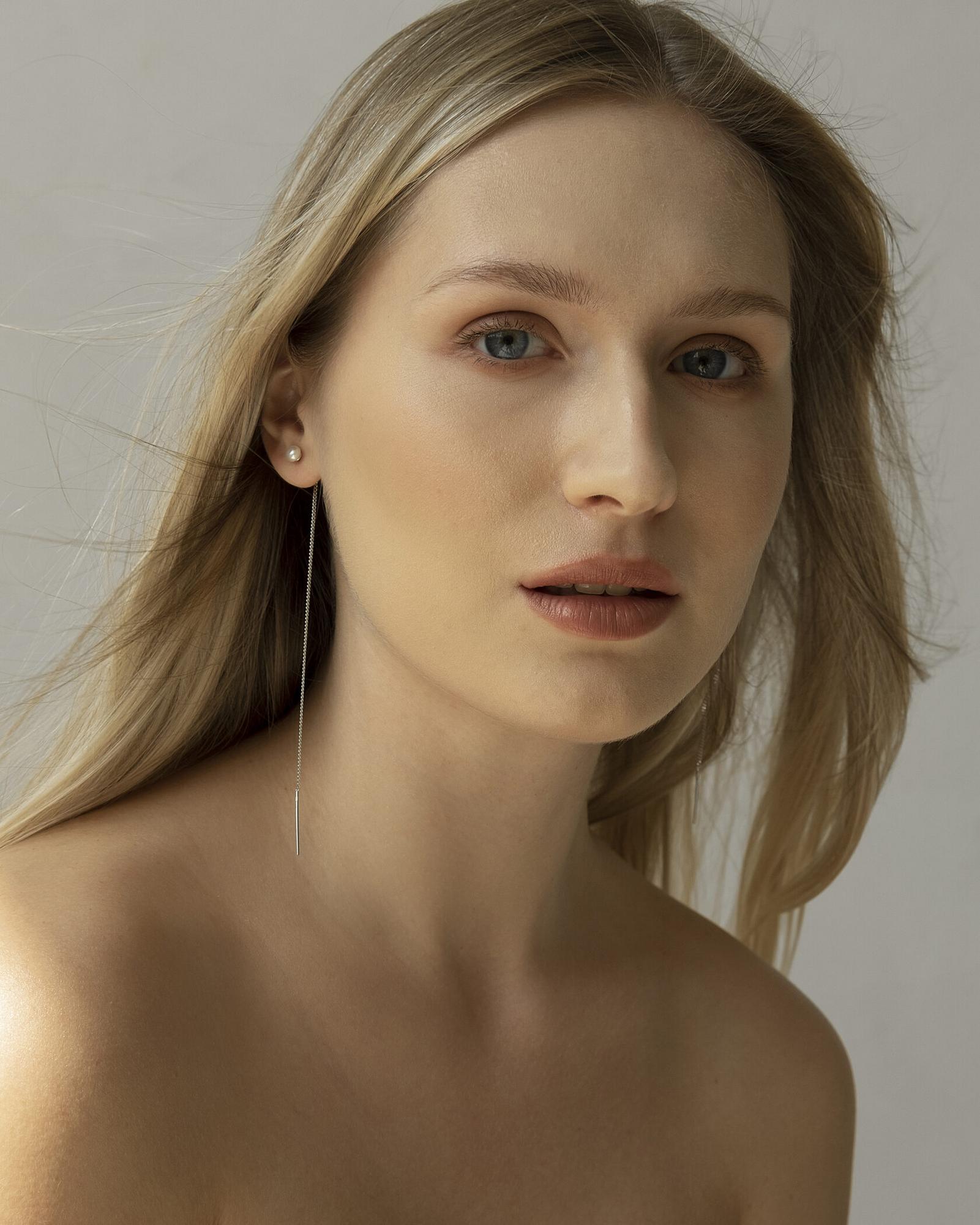 Моносерьга продевка с жемчугом