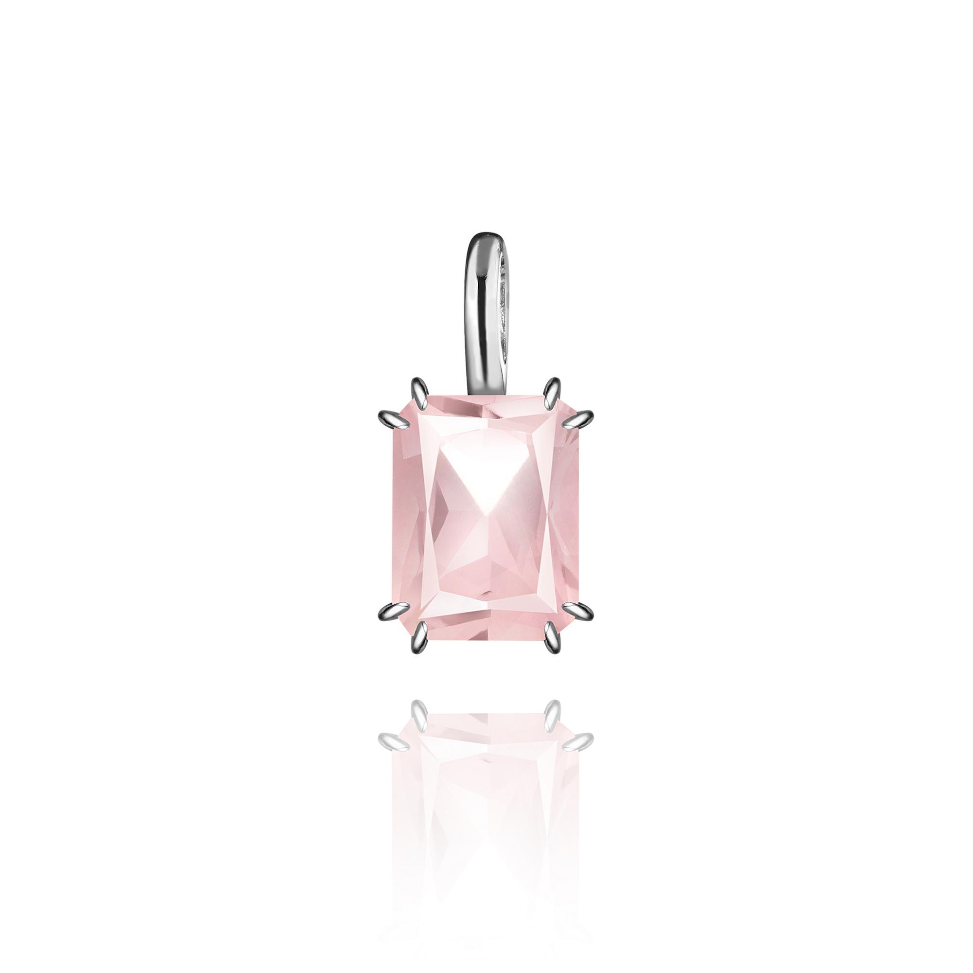 Подвеска кристальная классика - Crystal Classic с розовым кварцем