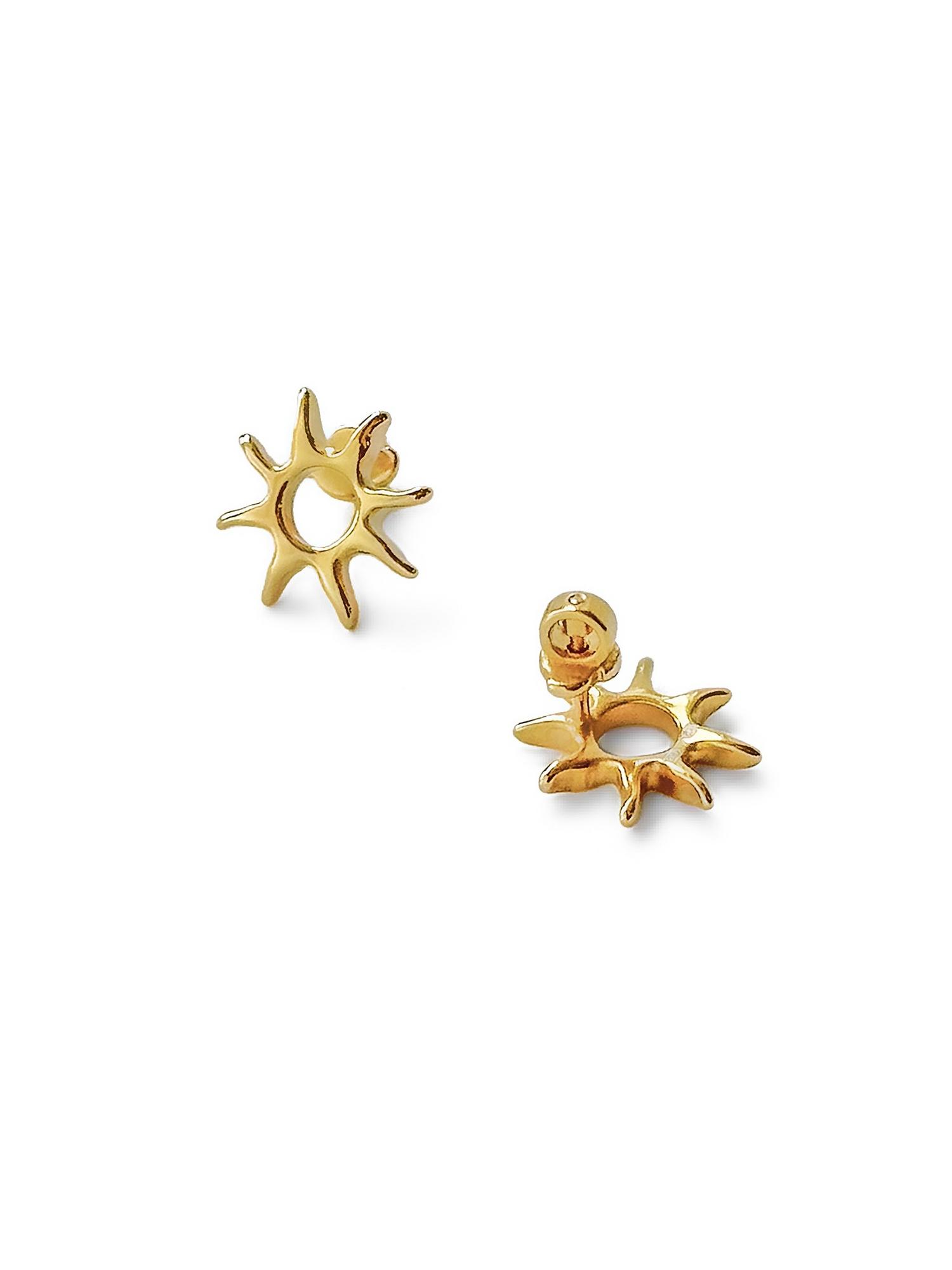 Серебряные серьги-пусеты «Солнце» позолота