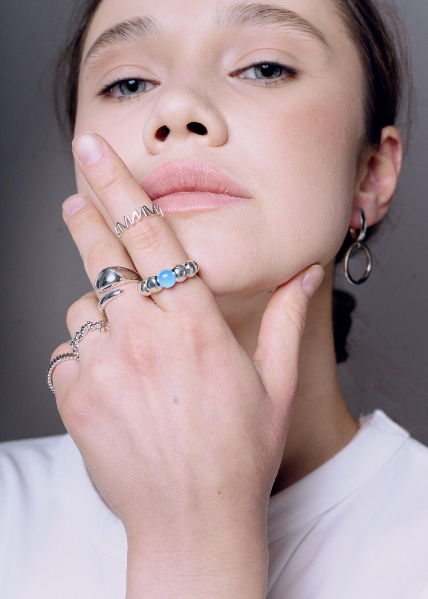 Серебряное кольцо "Шары"