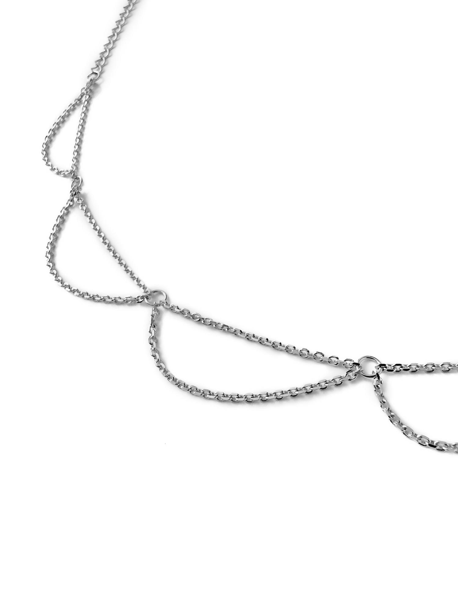 Серебряный браслет на цепочке на ногу «Море волнуется»