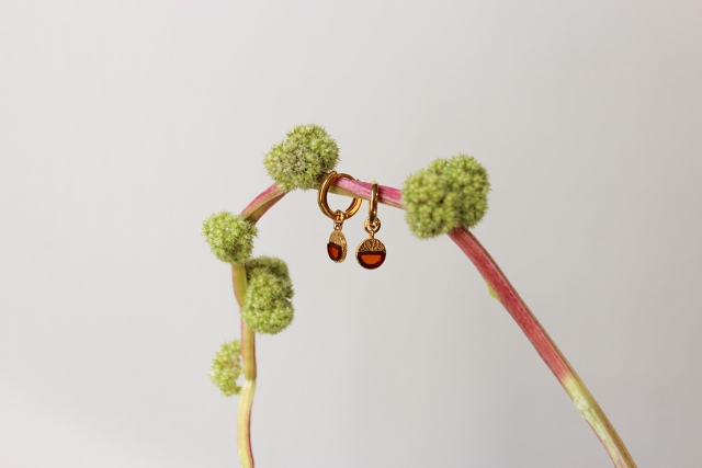 Серебряные серьги с янтарём E20048ZK