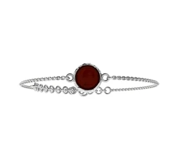 Браслет серебряный с янтарём W20002RV