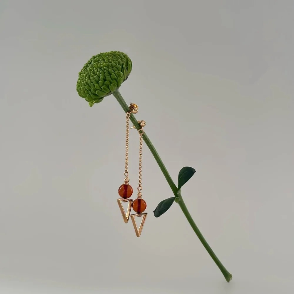 Серебряные серьги с янтарём E9187ZK