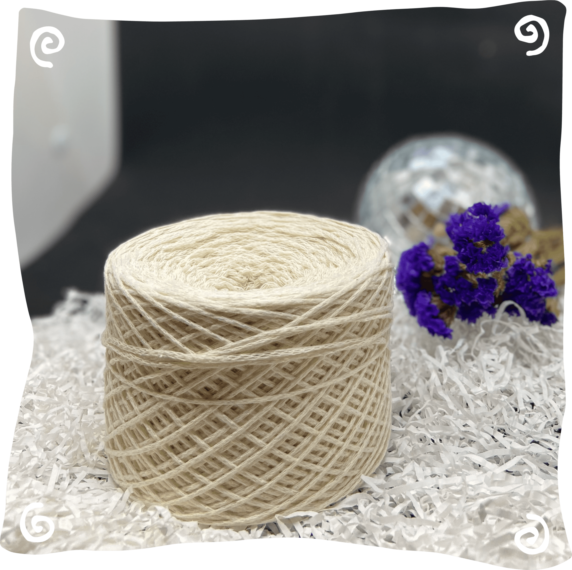 Шнур ХБ вязаный 1 мм, 110г, 400м,  002 - молочный