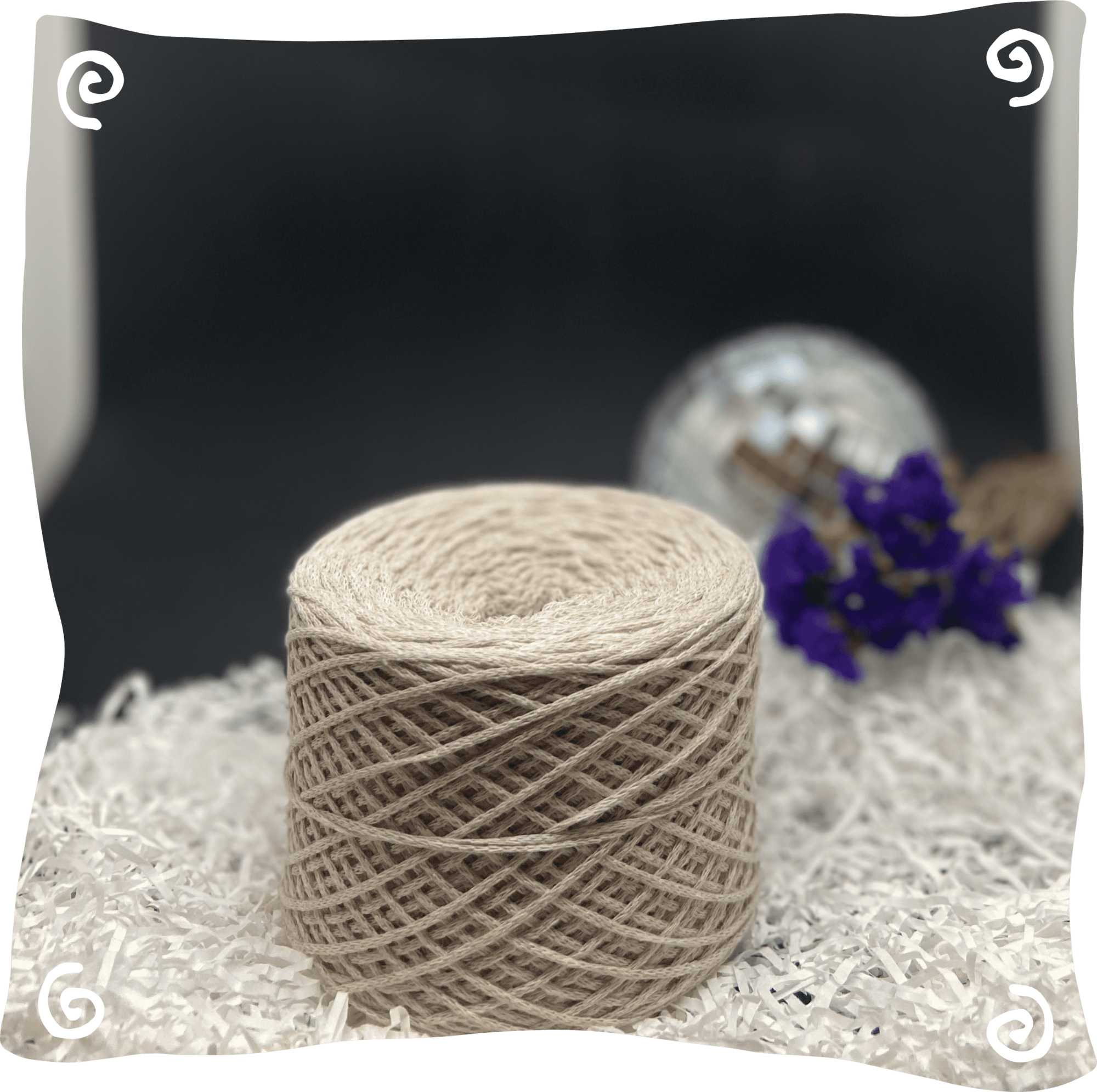 Шнур ХБ вязаный 1 мм, 110г, 400м,  003 - льняной