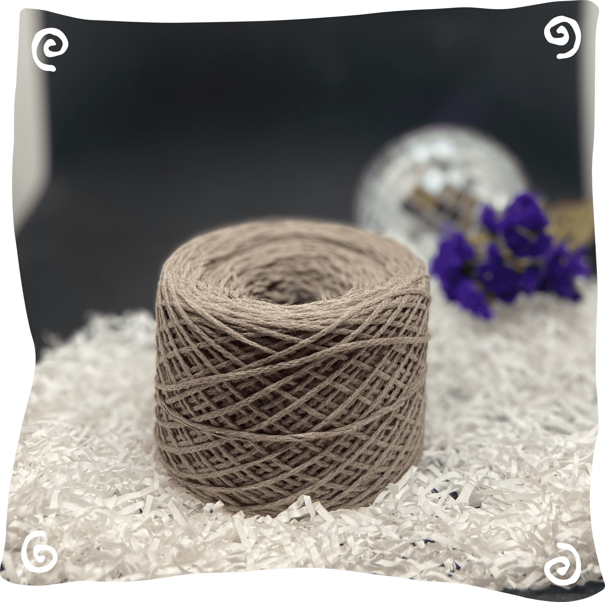 Шнур ХБ вязаный 1 мм, 110г, 400м,  004 - темно-бежевый