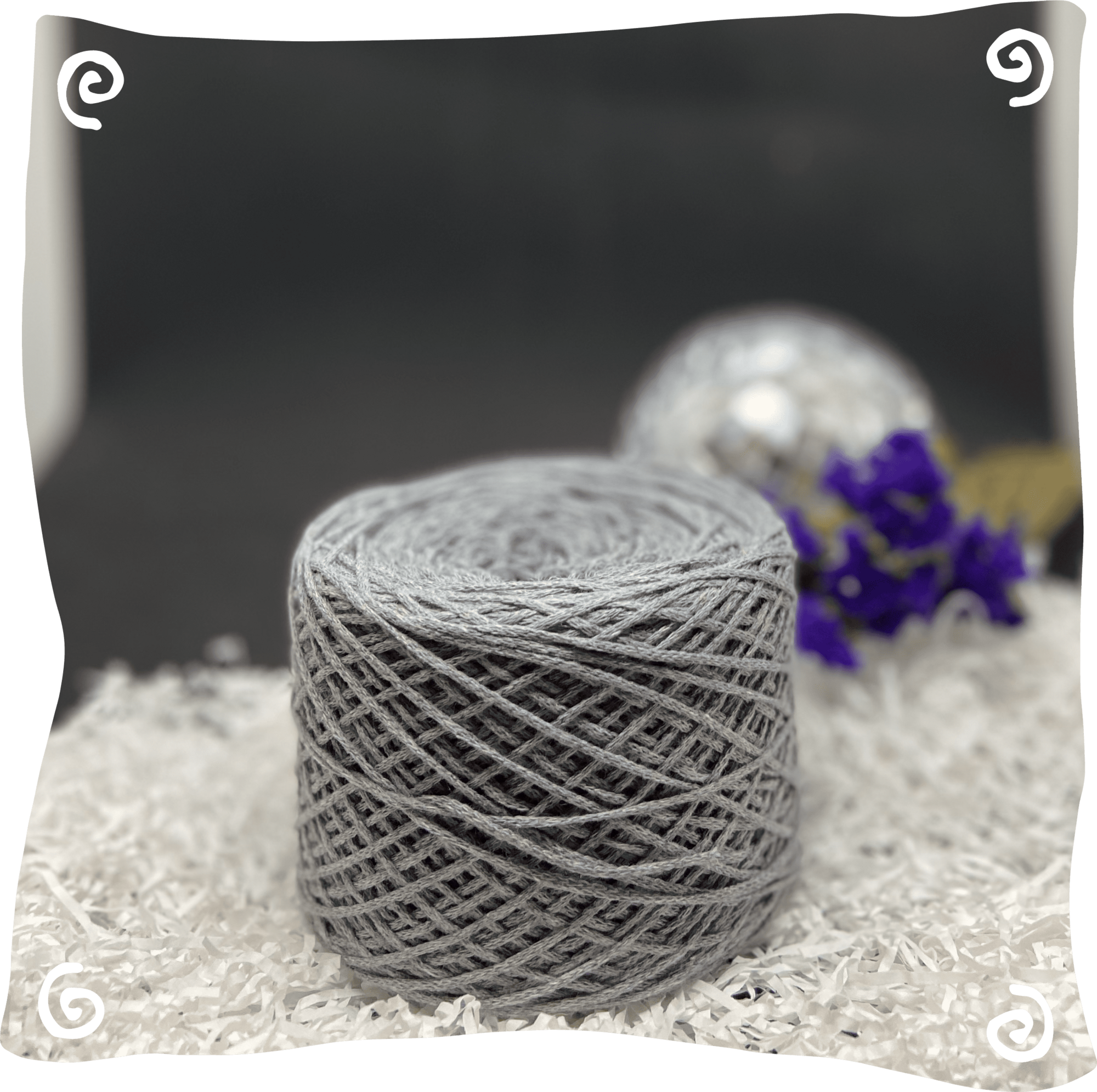 Шнур ХБ вязаный 1 мм, 110г, 400м,  007 - светло-серый