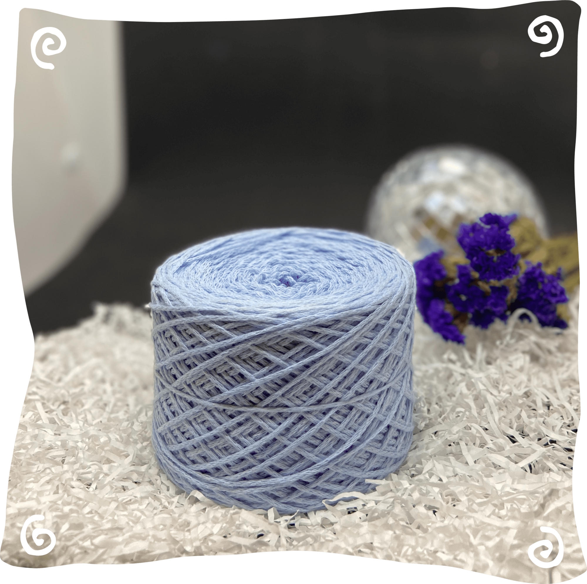 Шнур ХБ вязаный 1 мм, 110г, 400м,  017 - светло-голубой