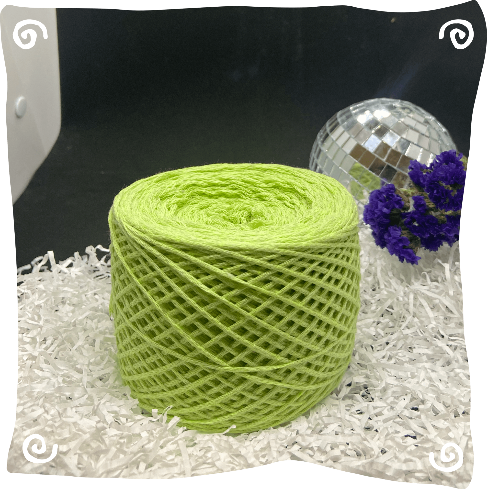 Шнур ХБ вязаный 1 мм, 110г, 400м,  020 - салатовый