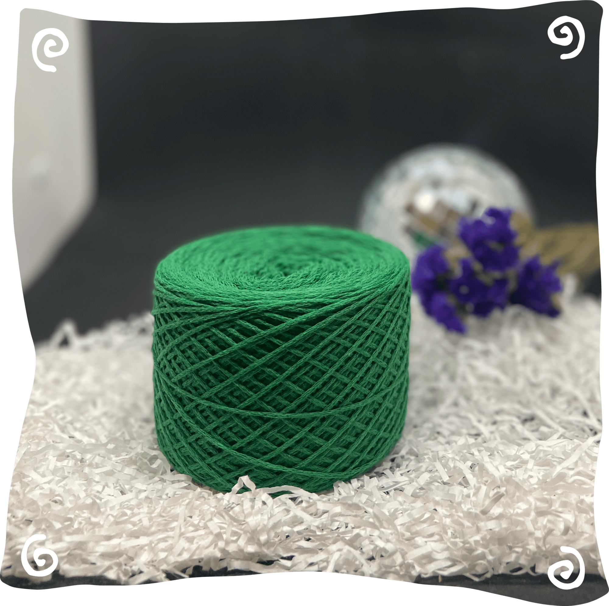 Шнур ХБ вязаный 1 мм, 110г, 400м,  021 - зеленый