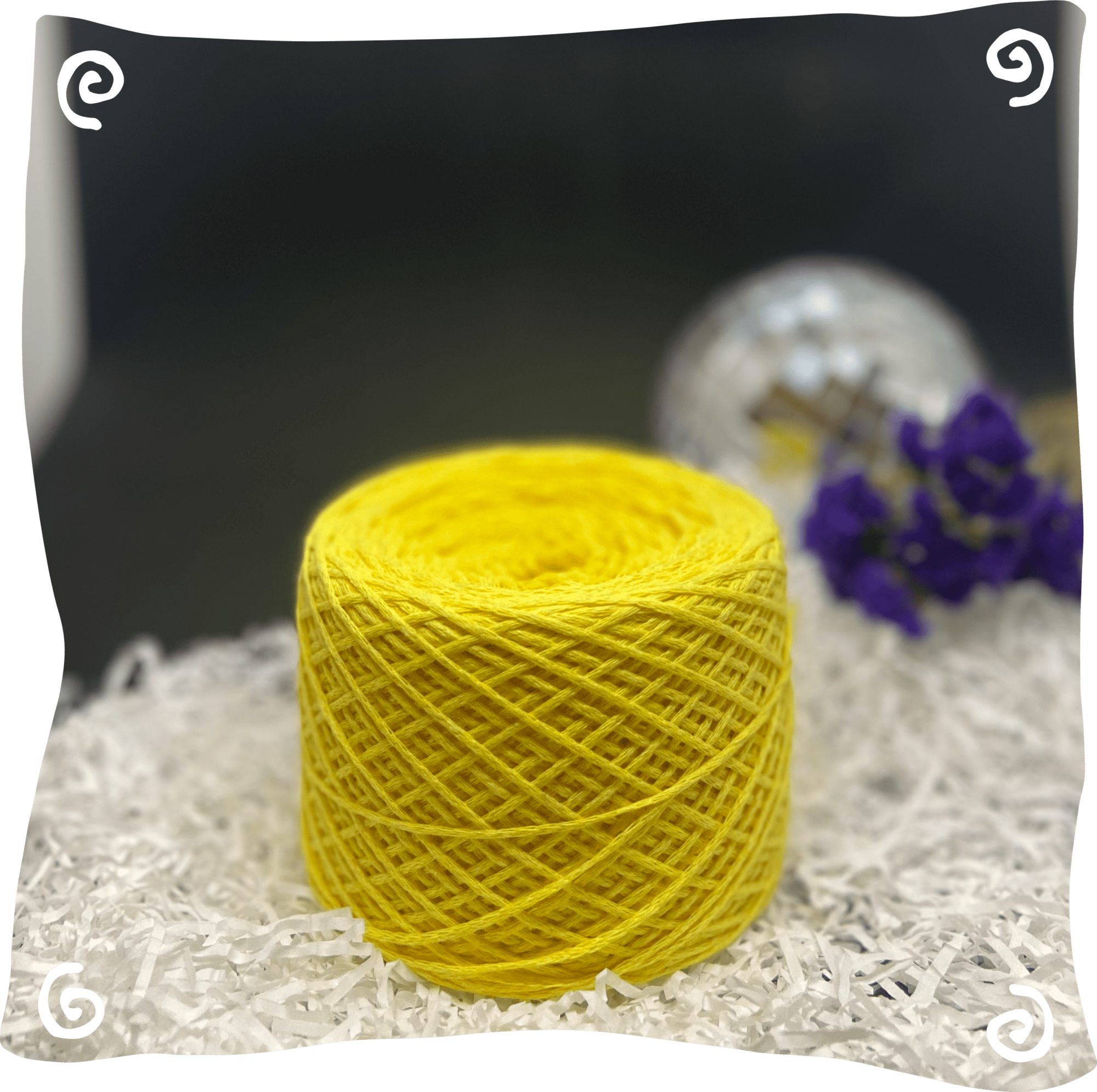 Шнур ХБ вязаный 1 мм, 110г, 400м,  023 - желтый