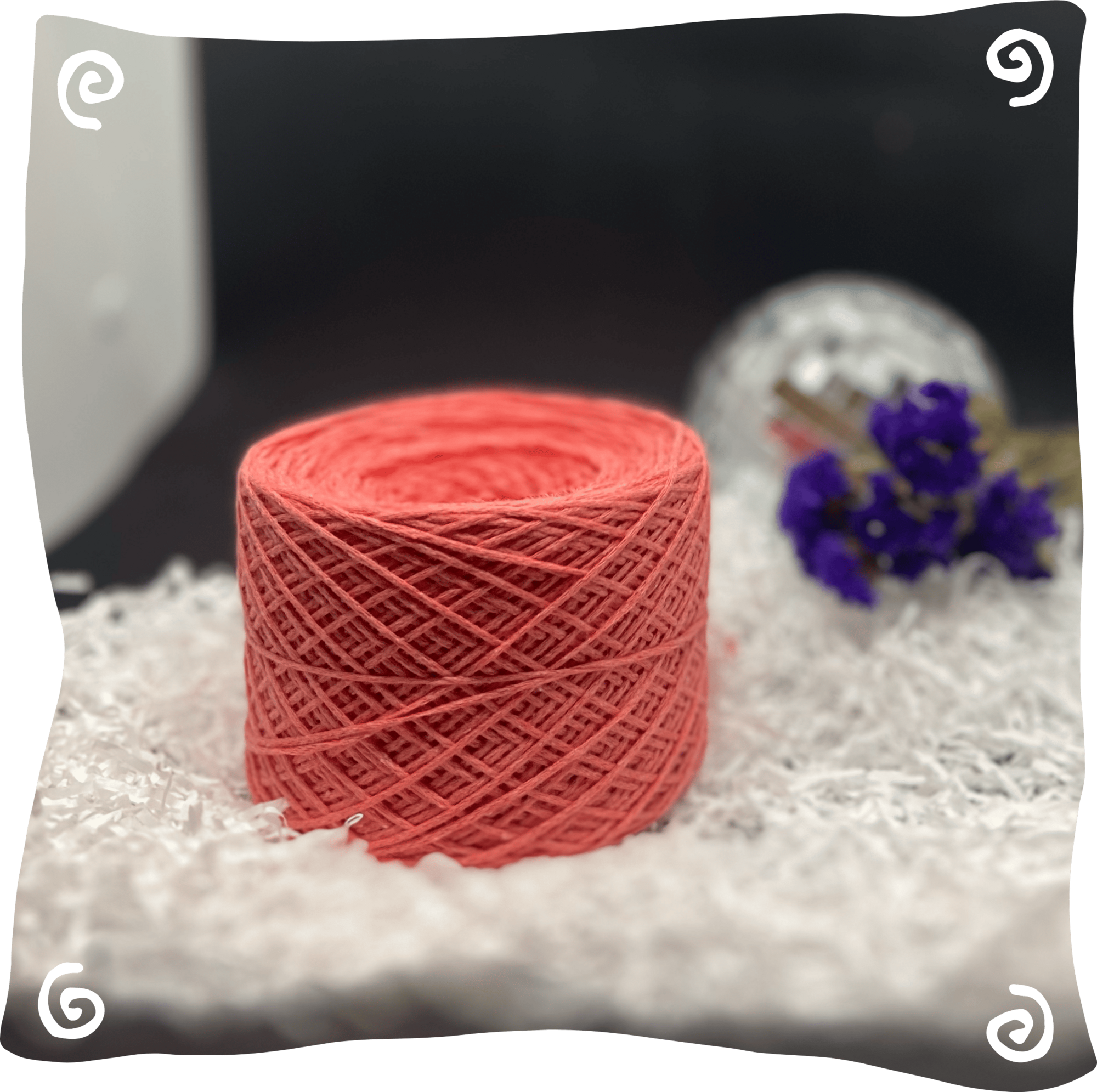 Шнур ХБ вязаный 1 мм, 110г, 400м,  046 - светло-коралловый