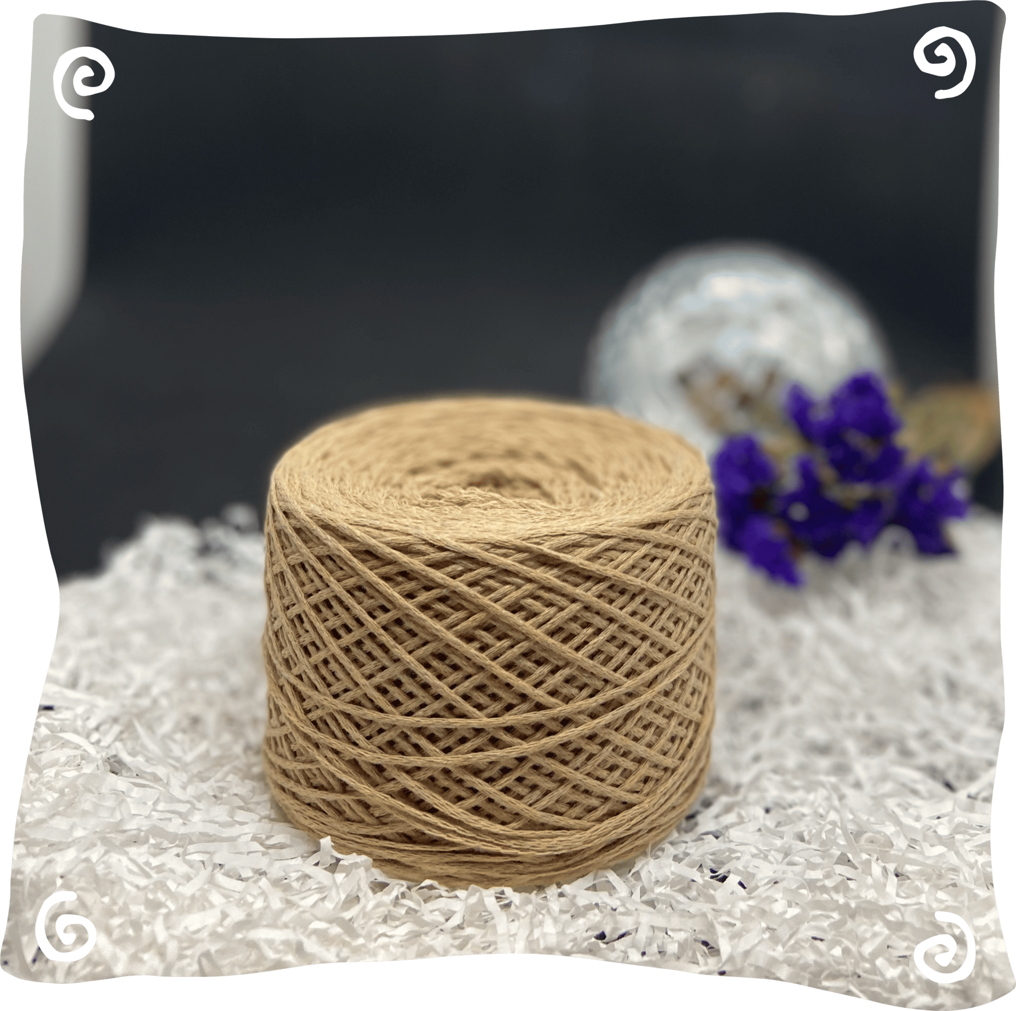 Шнур ХБ вязаный 1 мм, 110г, 400м,  038 - светло-бежевый