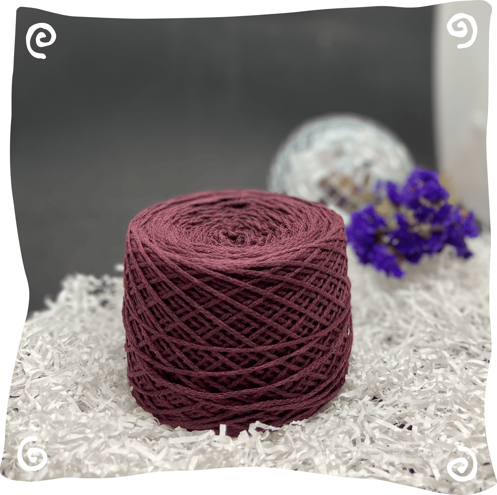 Шнур ХБ вязаный 1 мм, 110г, 400м,  040 - красное дерево