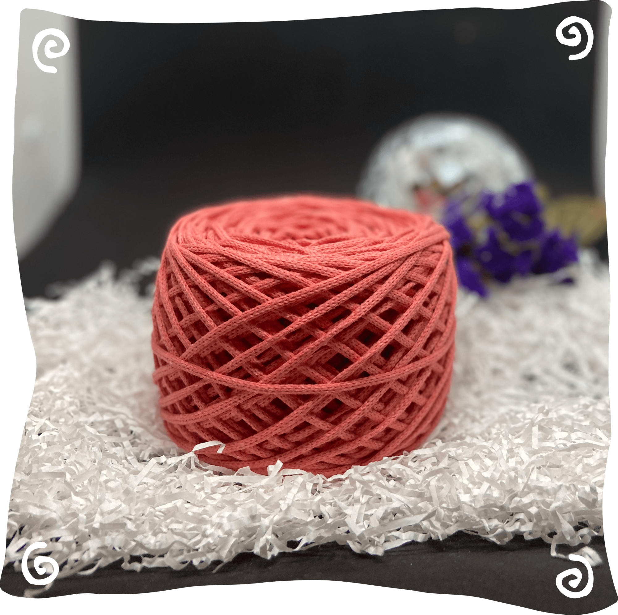 Шнур ХБ вязаный 3 мм, 180г, 100м,  136 - коралловый