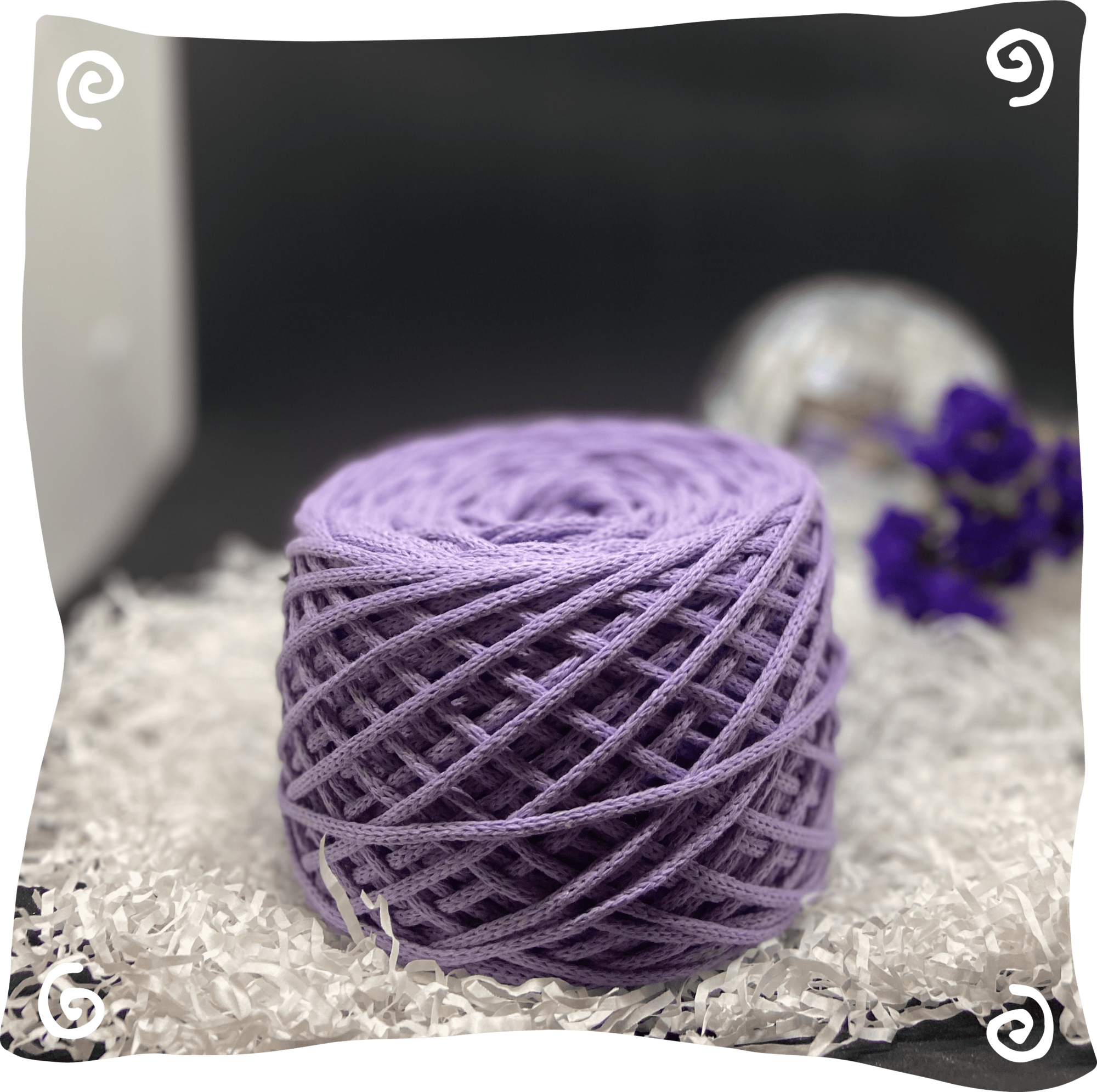 Шнур ХБ вязаный 3 мм, 180г, 100м,  135 - сиреневый