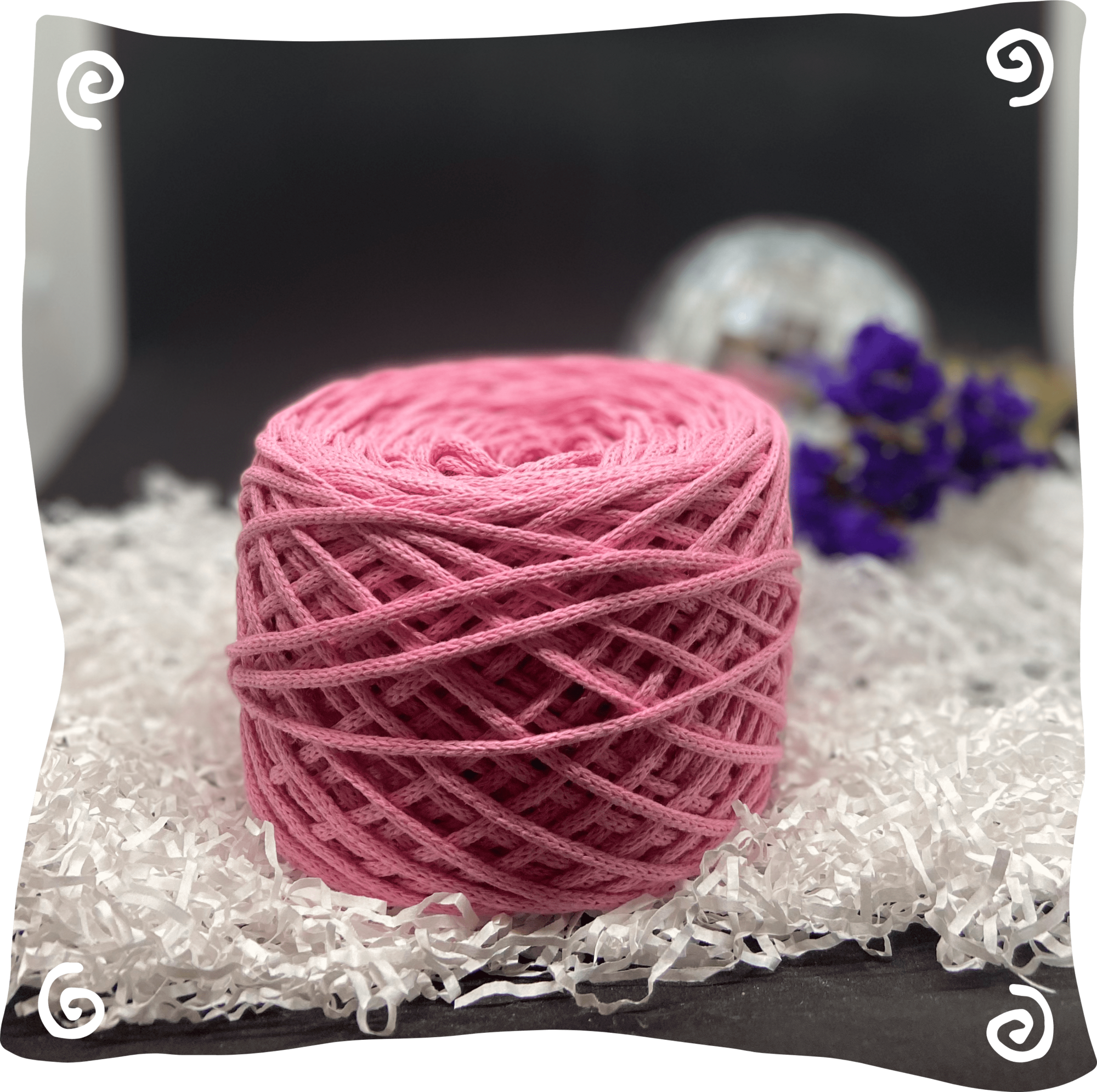 Шнур ХБ вязаный 3 мм, 180г, 100м,  129 - розовый