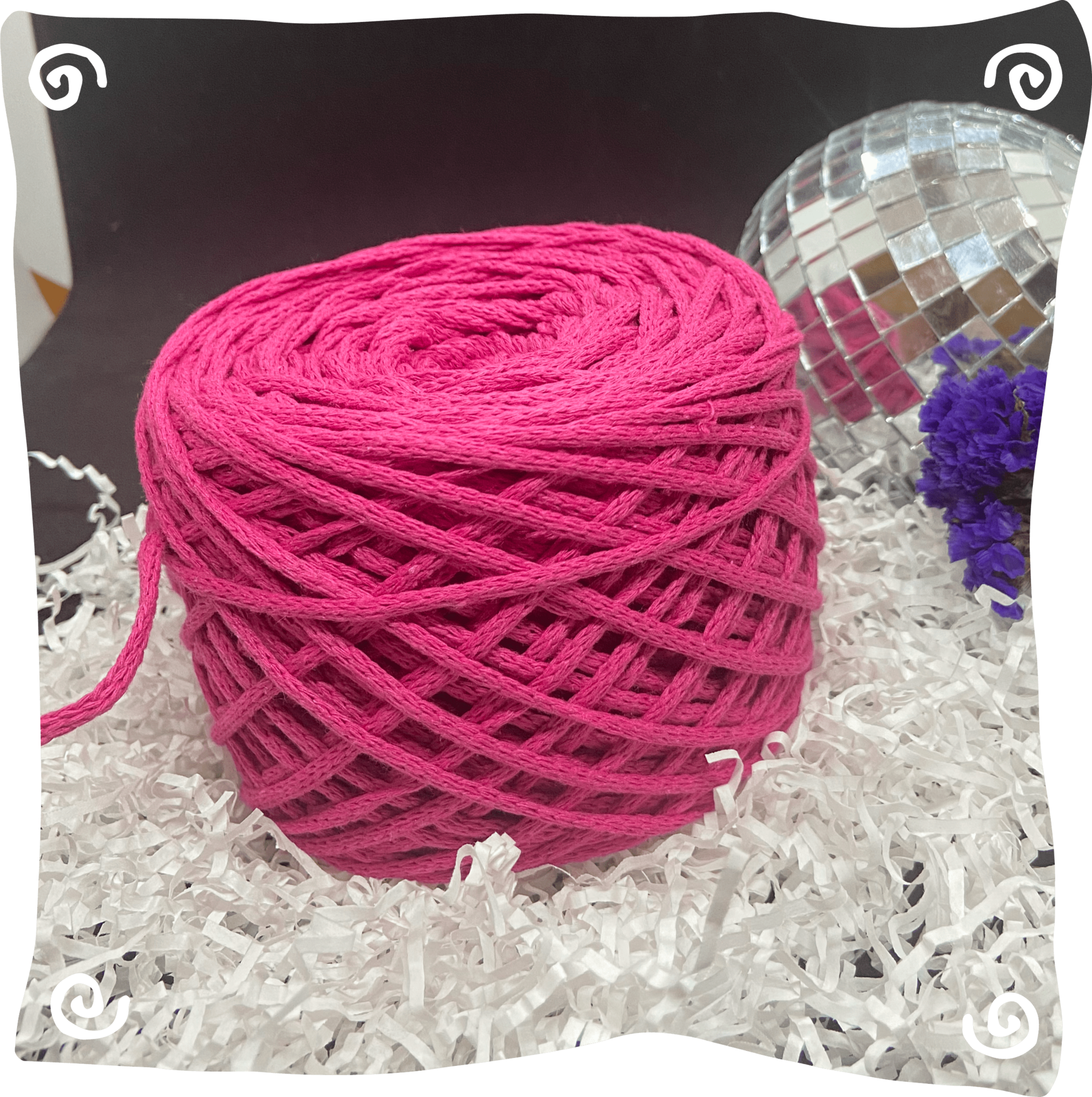 Шнур ХБ вязаный 3 мм, 180г, 100м,  128 - фуксия