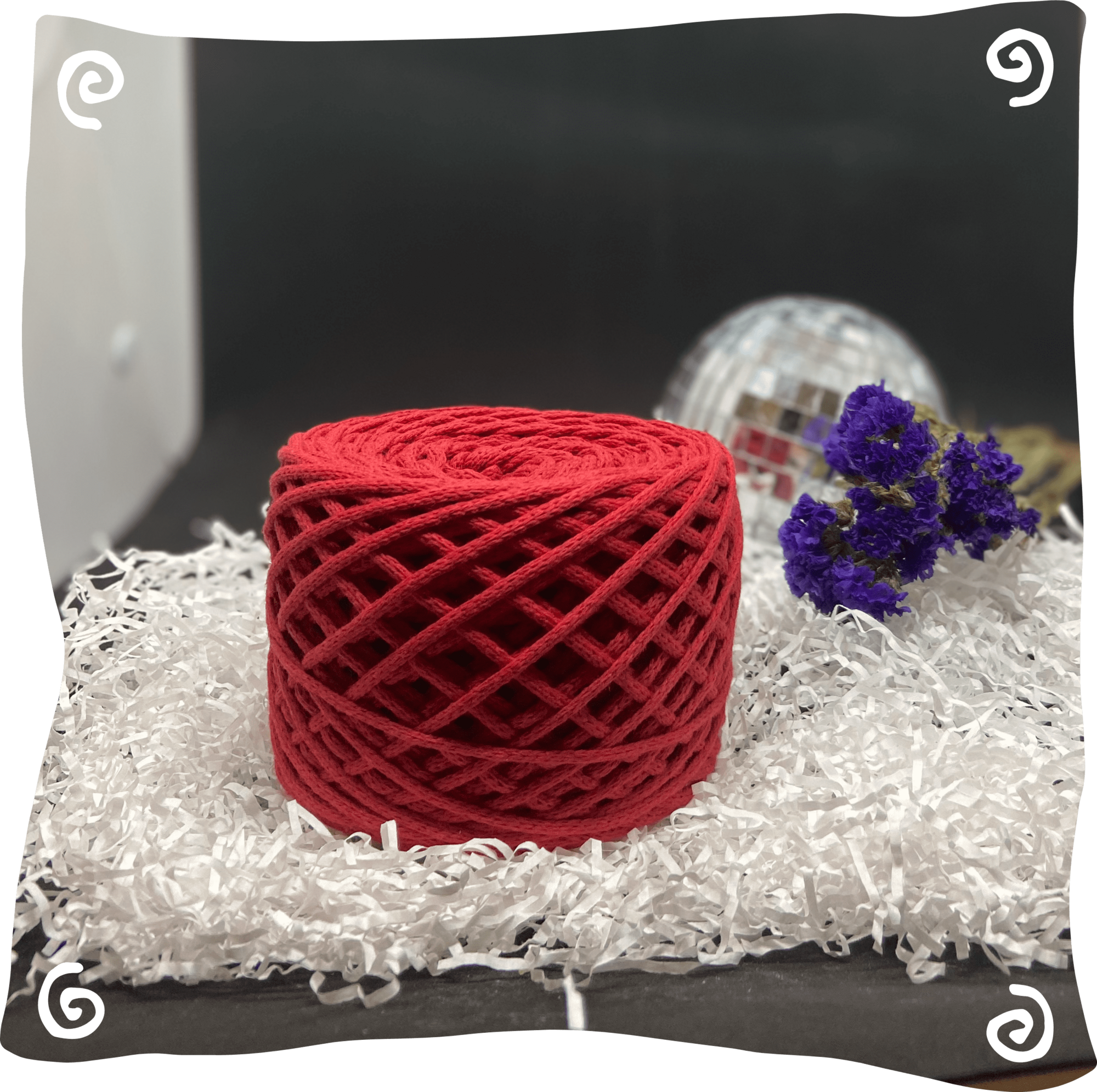 Шнур ХБ вязаный 3 мм, 180г, 100м,  126 - красный