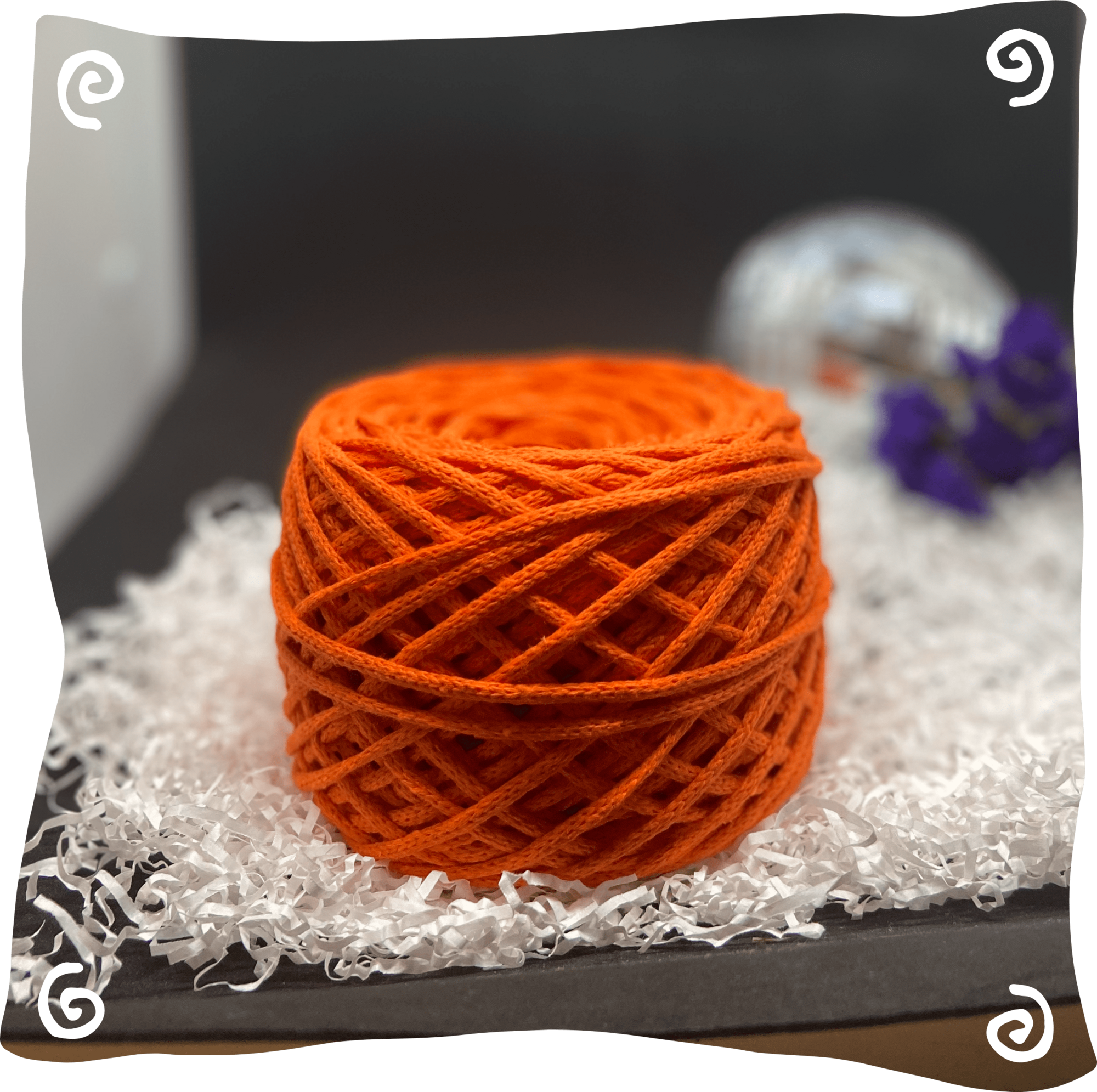 Шнур ХБ вязаный 3 мм, 180г, 100м,  125 - оранжевый