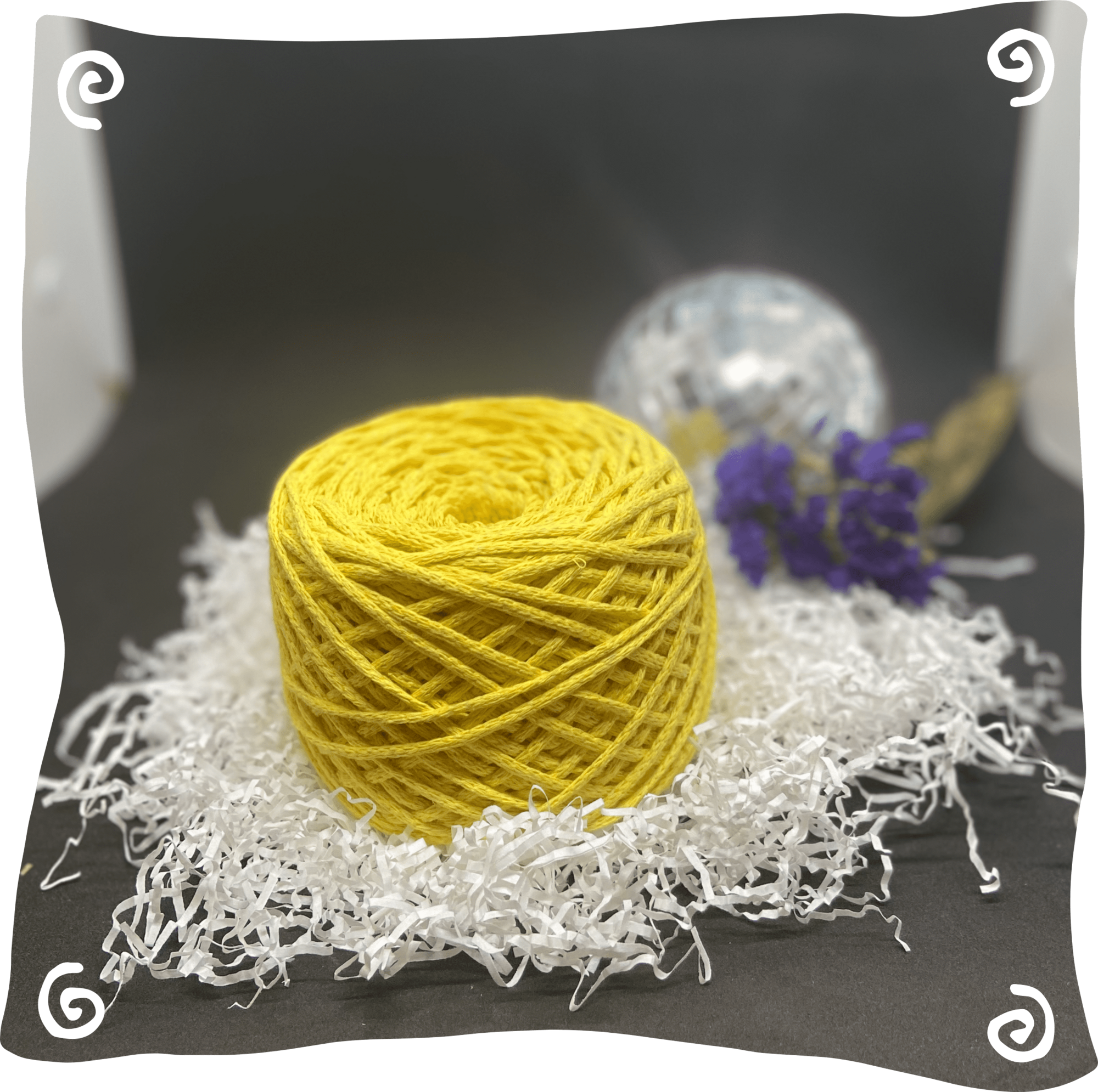 Шнур ХБ вязаный 3 мм, 180г, 100м,  123 - желтый