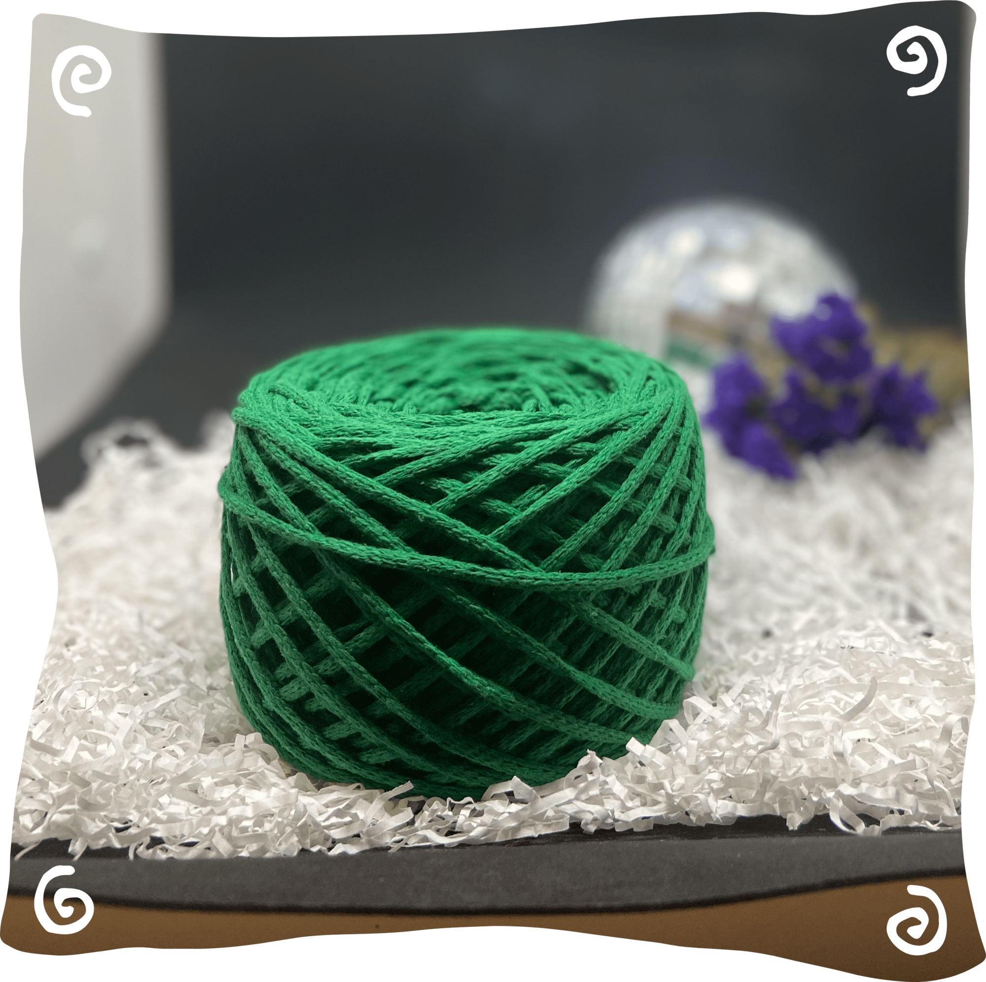 Шнур ХБ вязаный 3 мм, 180г, 100м,  121 - зеленый