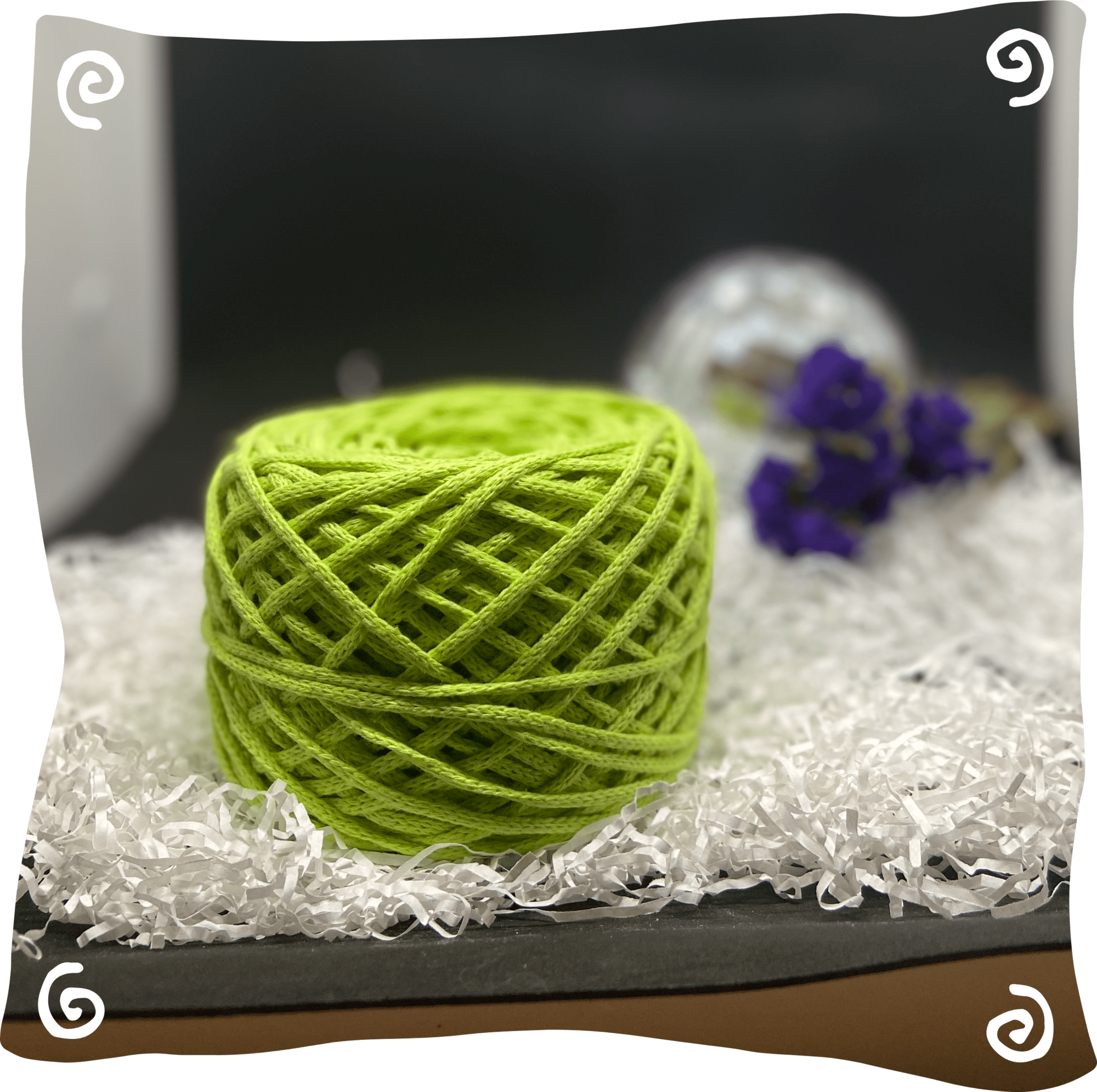 Шнур ХБ вязаный 3 мм, 180г, 100м,  120 - салатовый