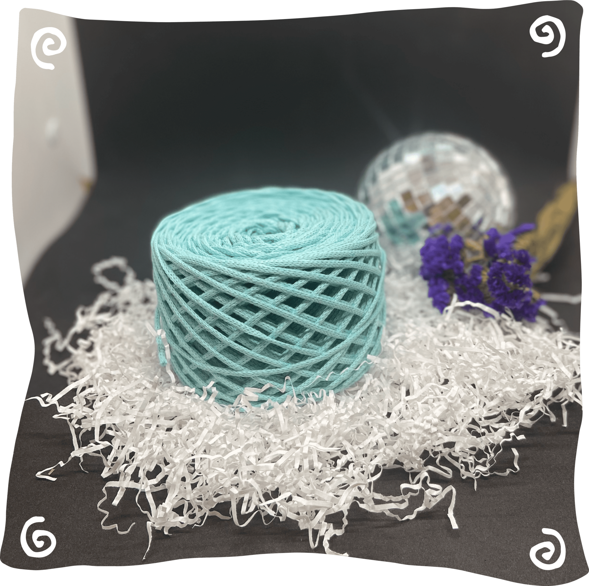 Шнур ХБ вязаный 3 мм, 180г, 100м,  119 - бирюза