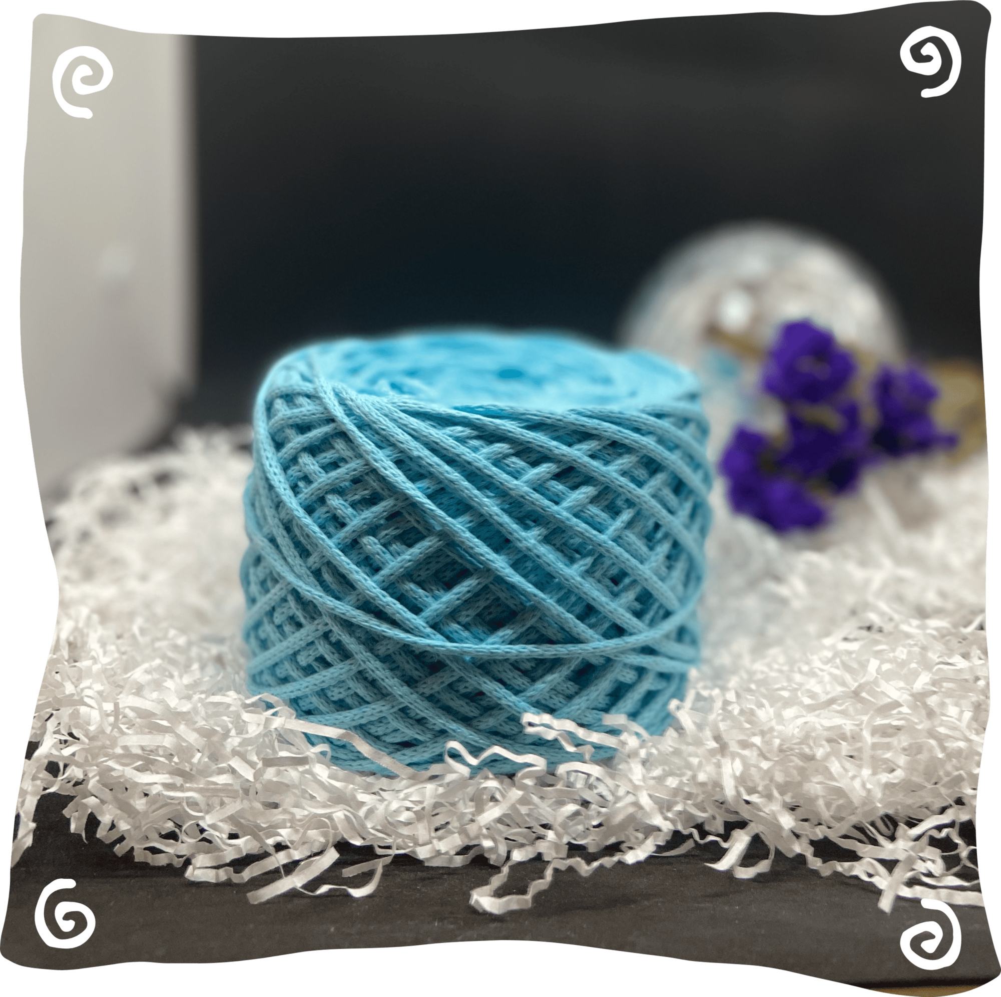 Шнур ХБ вязаный 3 мм, 180г, 100м,  118 - голубой