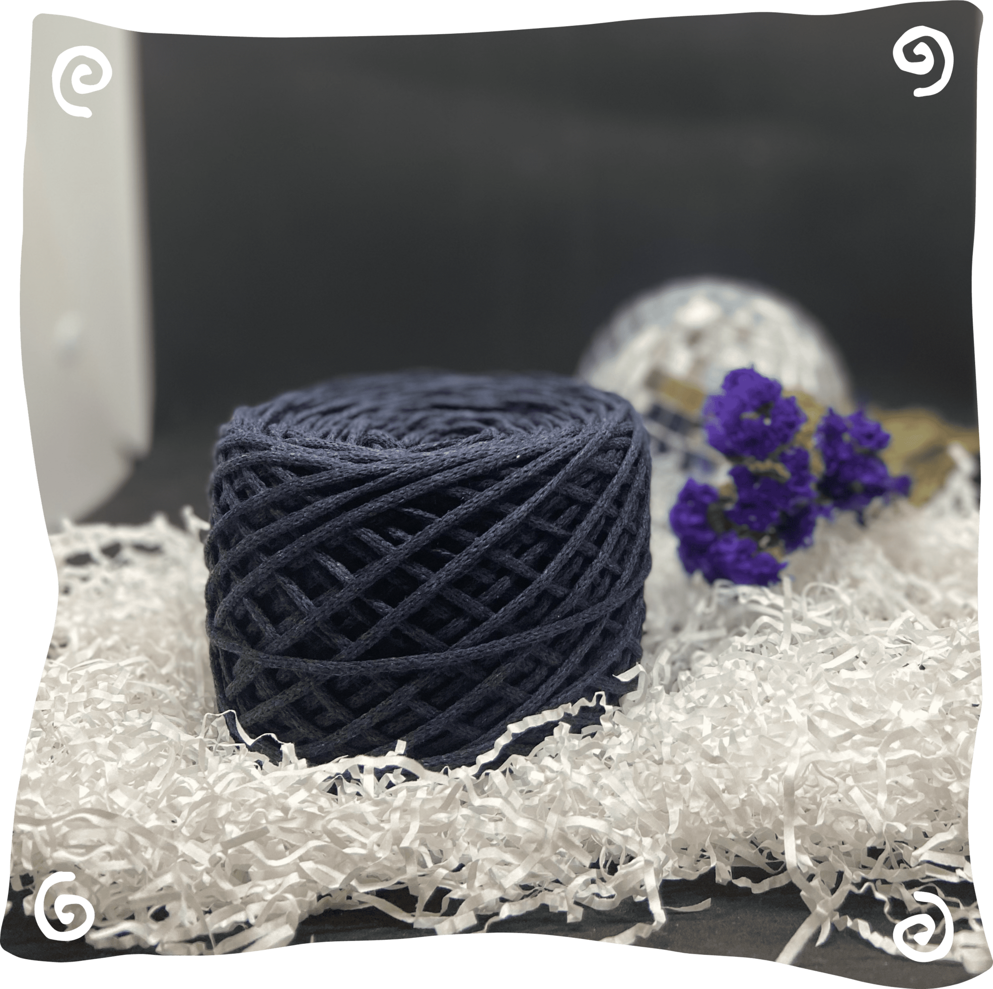 Шнур ХБ вязаный 3 мм, 180г, 100м,  115 - темно-джинсовый