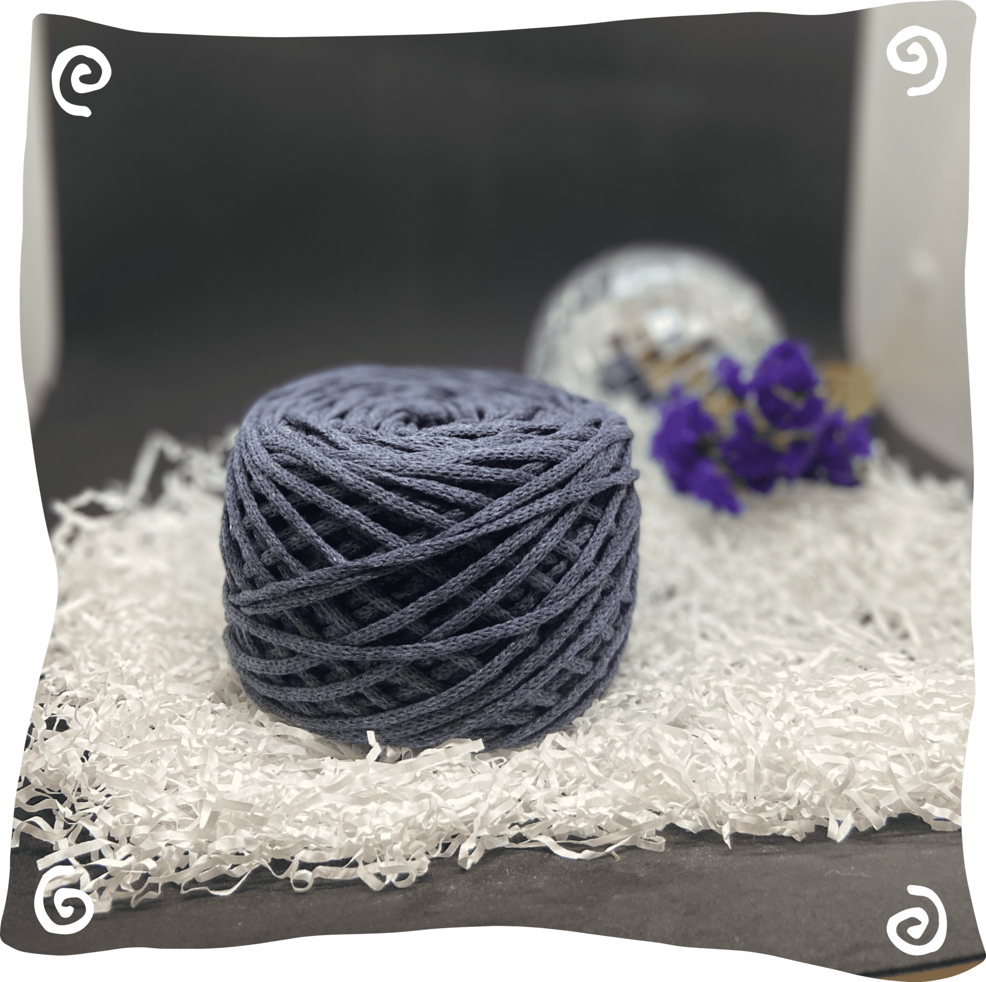 Шнур ХБ вязаный 3 мм, 180г, 100м,  114 - джинсовый