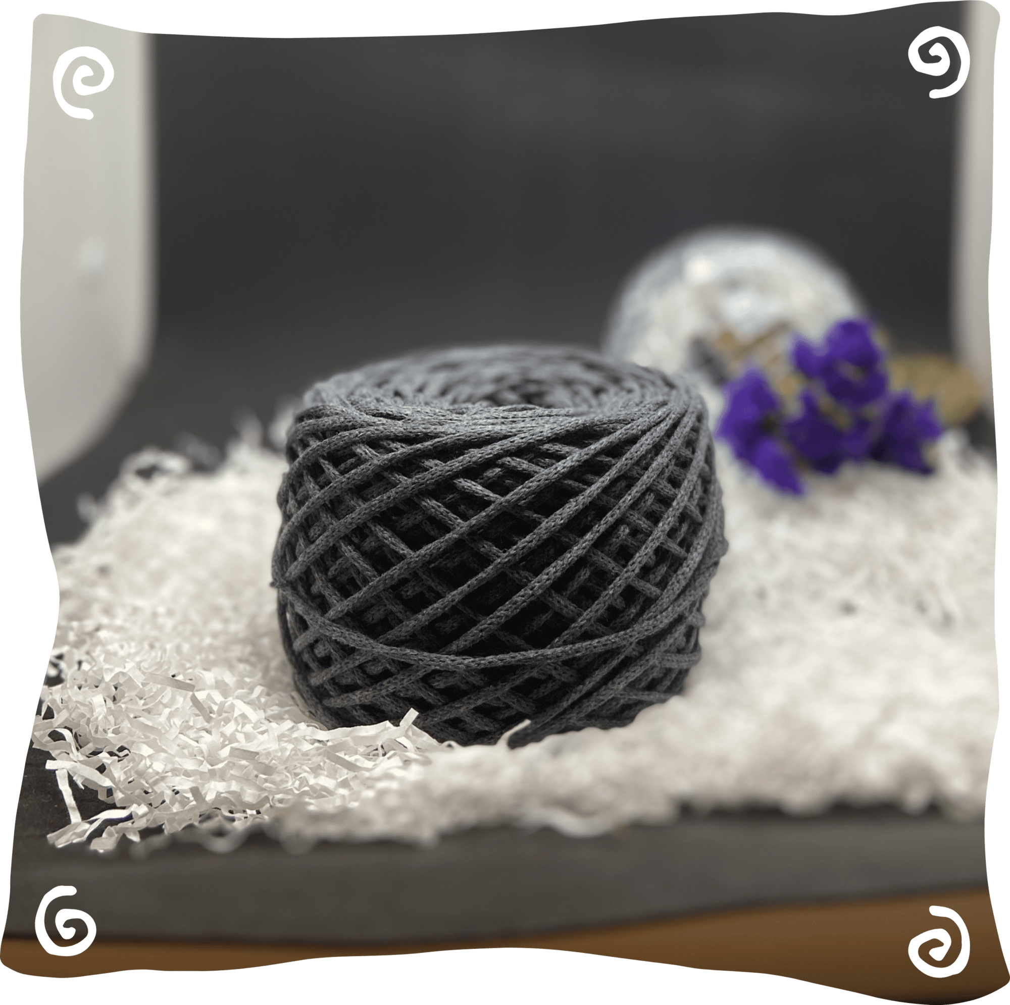 Шнур ХБ вязаный 3 мм, 180г, 100м,  109 - темно-серый