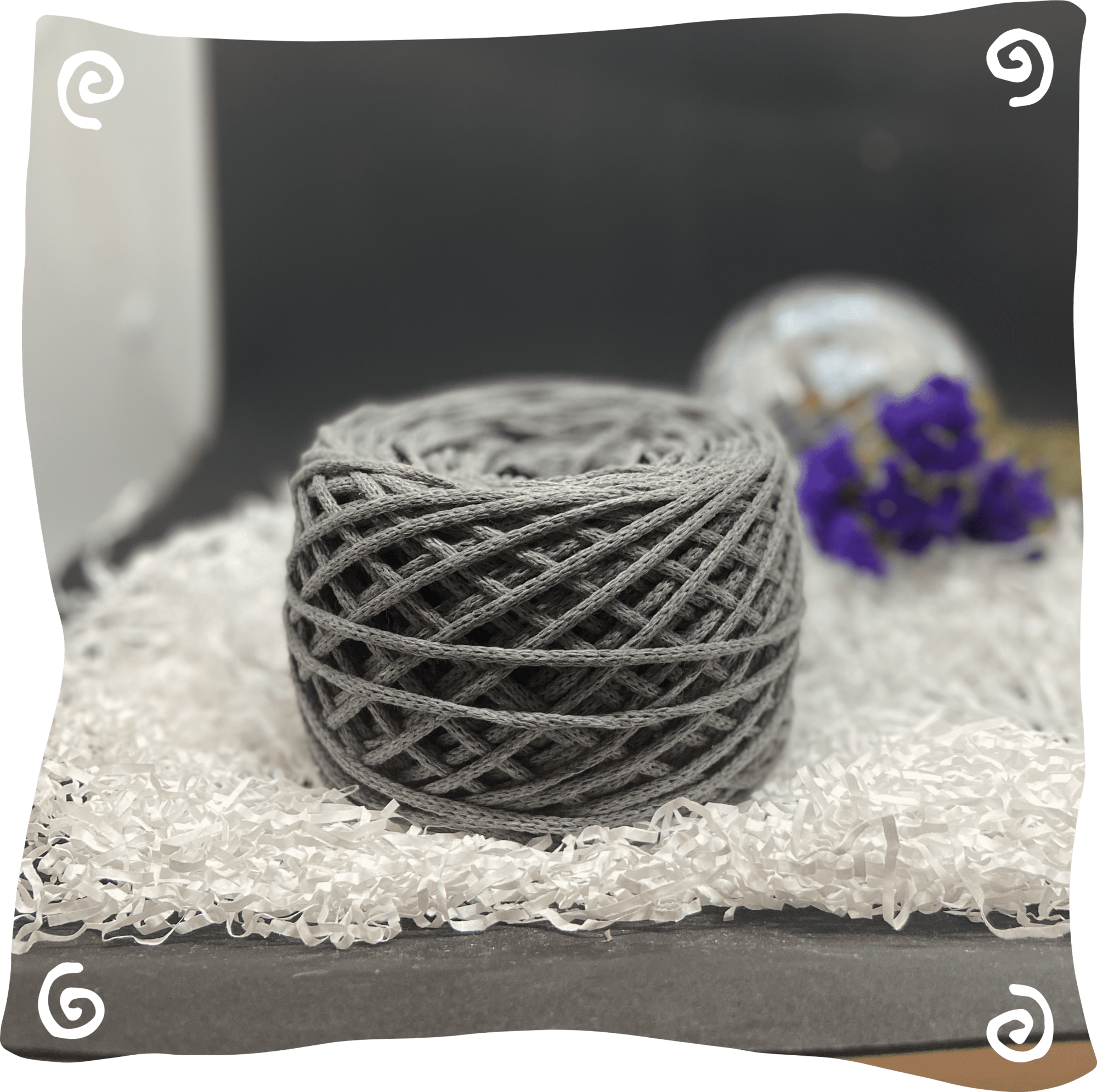 Шнур ХБ вязаный 3 мм, 180г, 100м,  108 - серый