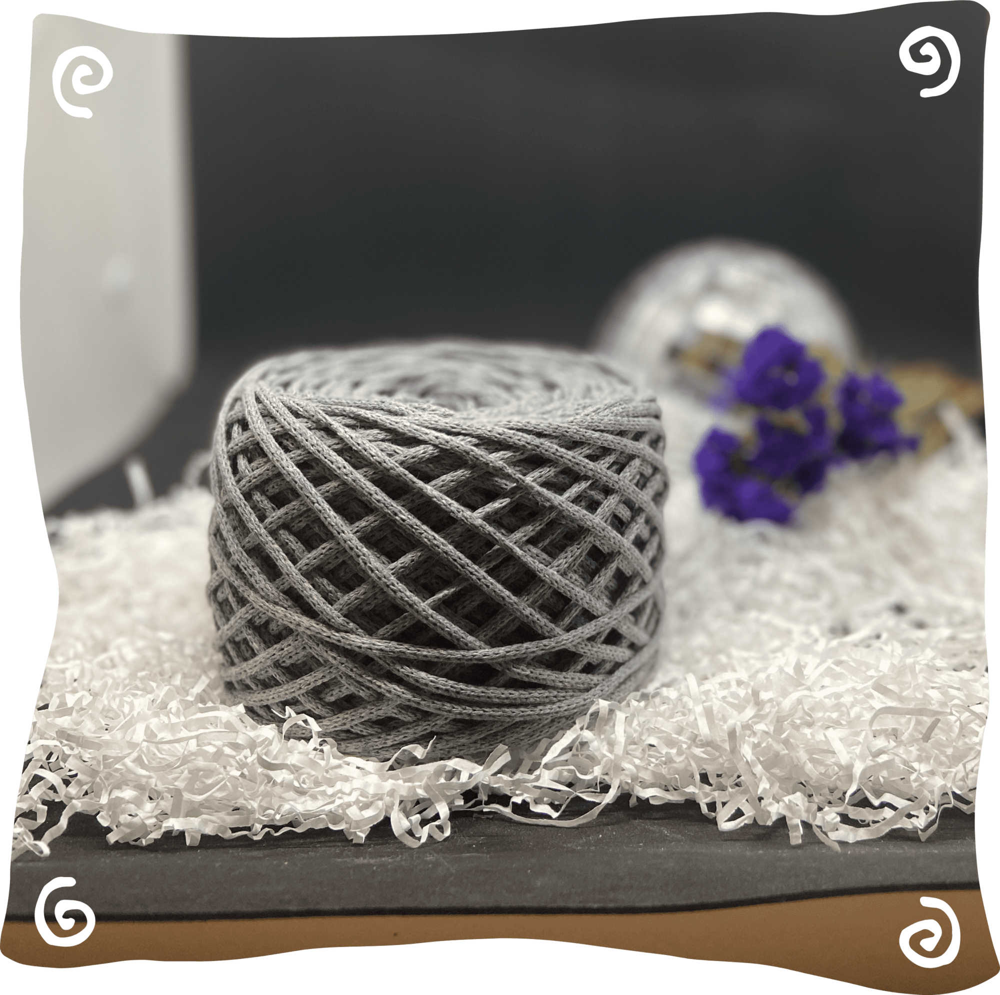 Шнур ХБ вязаный 3 мм, 180г, 100м,  107 - светло-серый