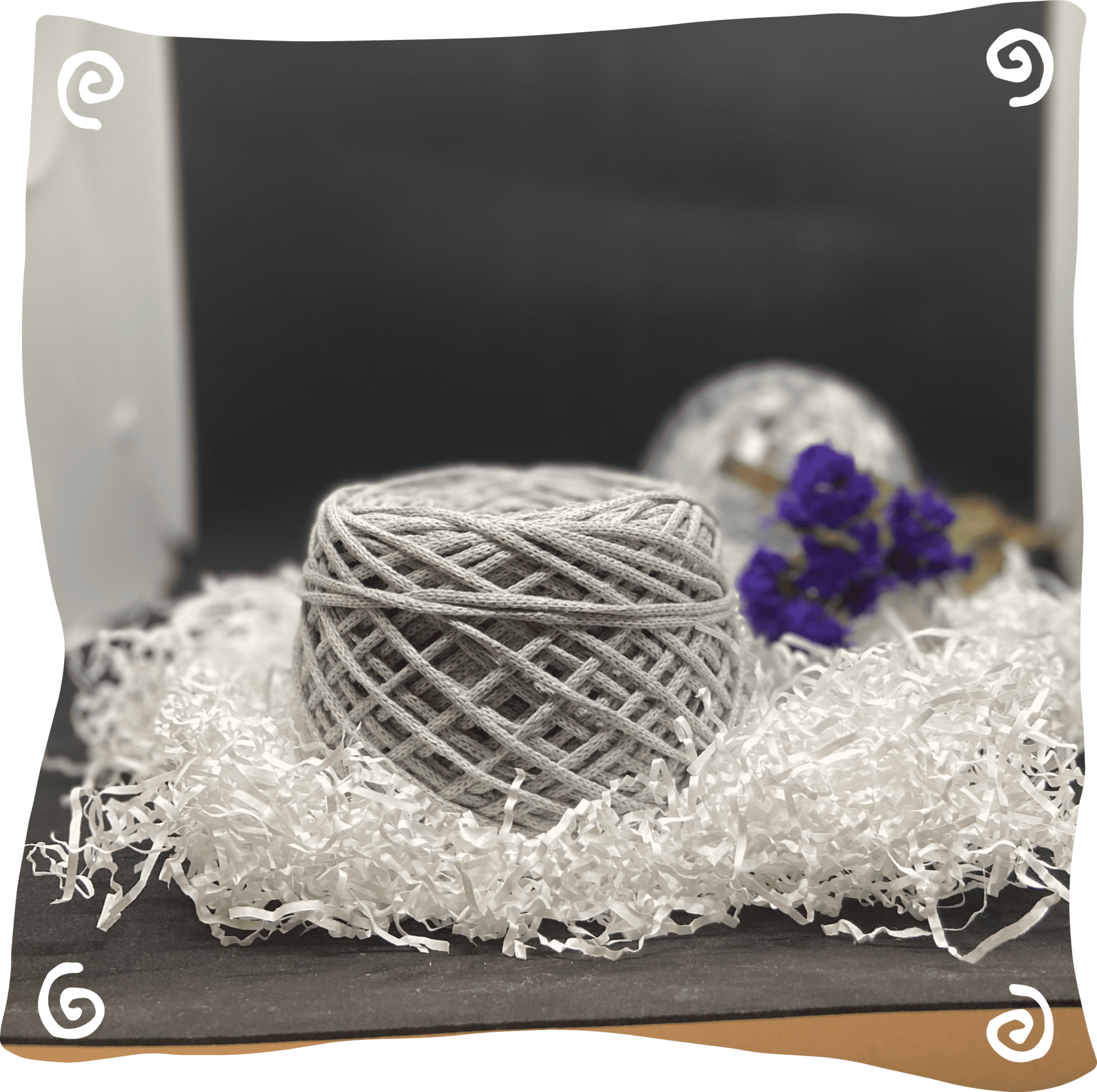 Шнур ХБ вязаный 3 мм, 180г, 100м,  107а - светло-серый