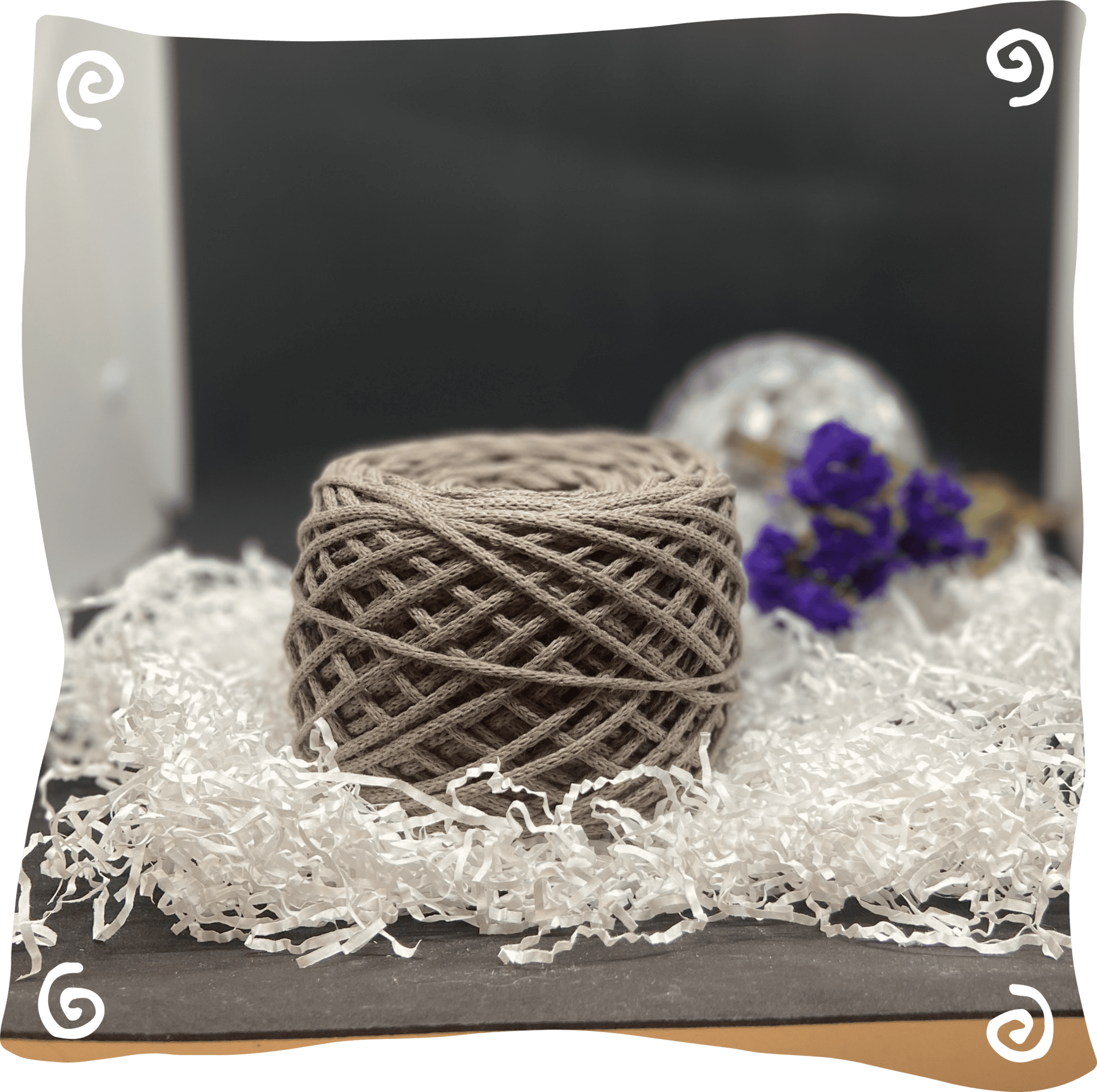 Шнур ХБ вязаный 3 мм, 180г, 100м,  104 - темно-бежевый