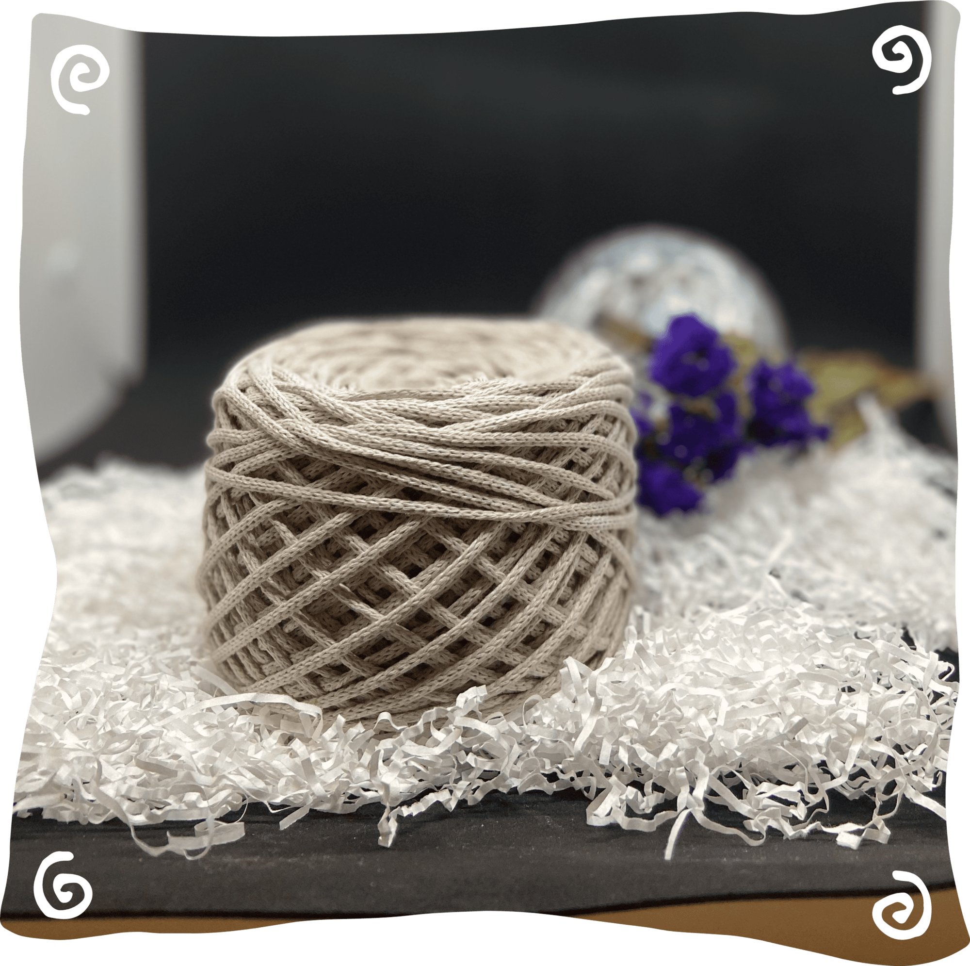 Шнур ХБ вязаный 3 мм, 180г, 100м,  103 - льняной