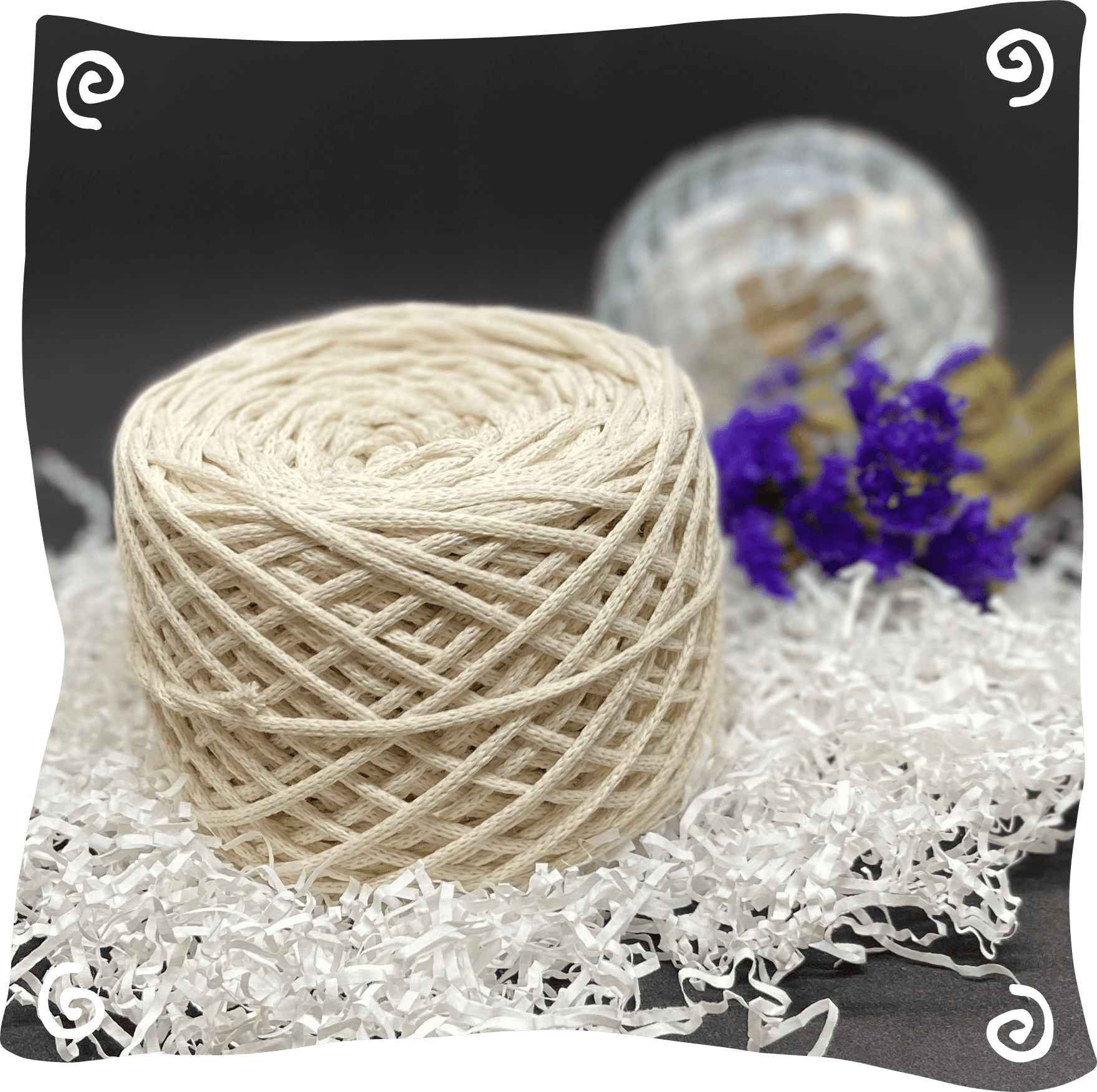 Шнур ХБ вязаный 3 мм, 180г, 100м,  102 - молочный