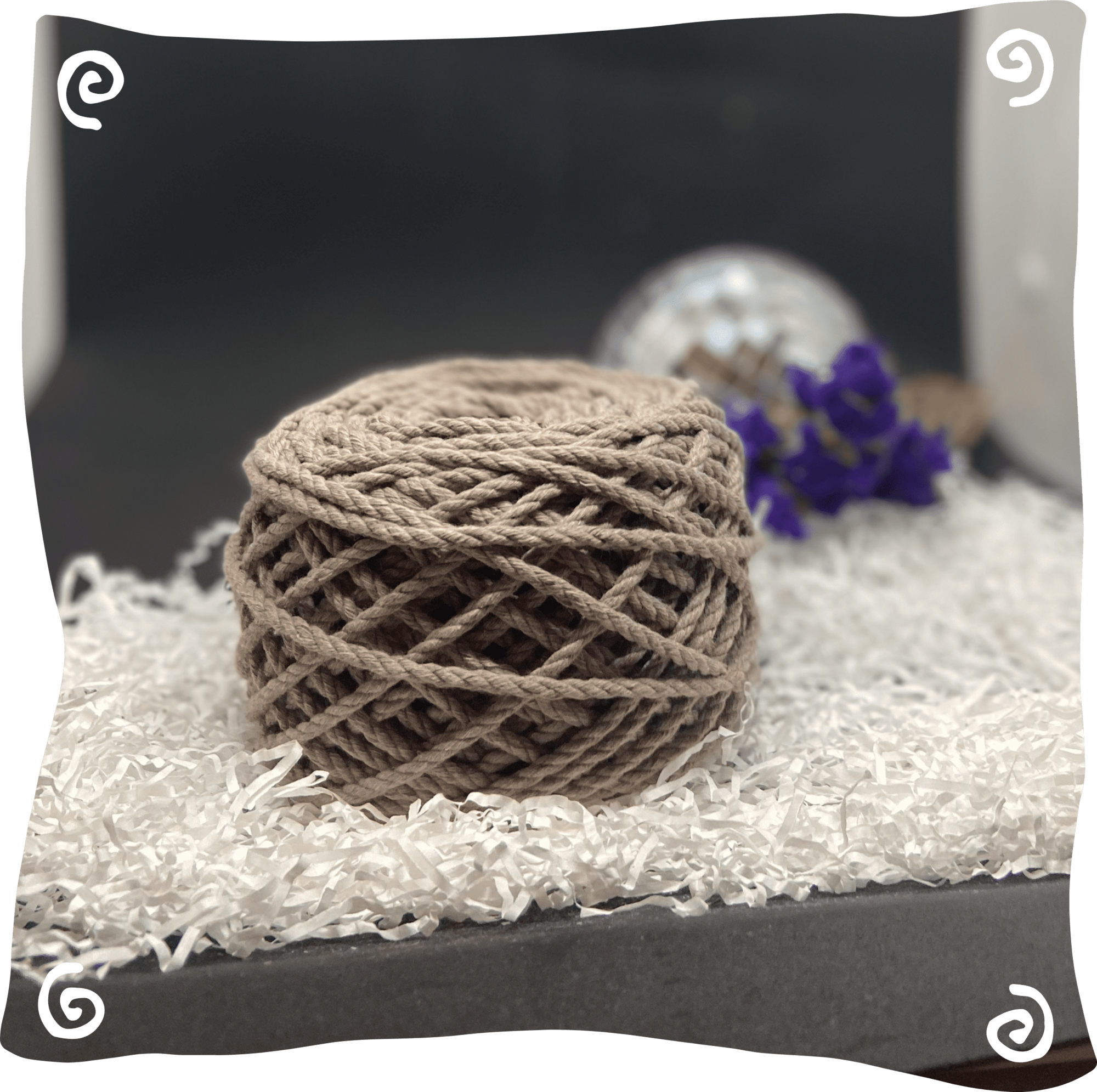 Шнур ХБ крученый 3 мм, 190г, 45м,  204 - темно-бежевый