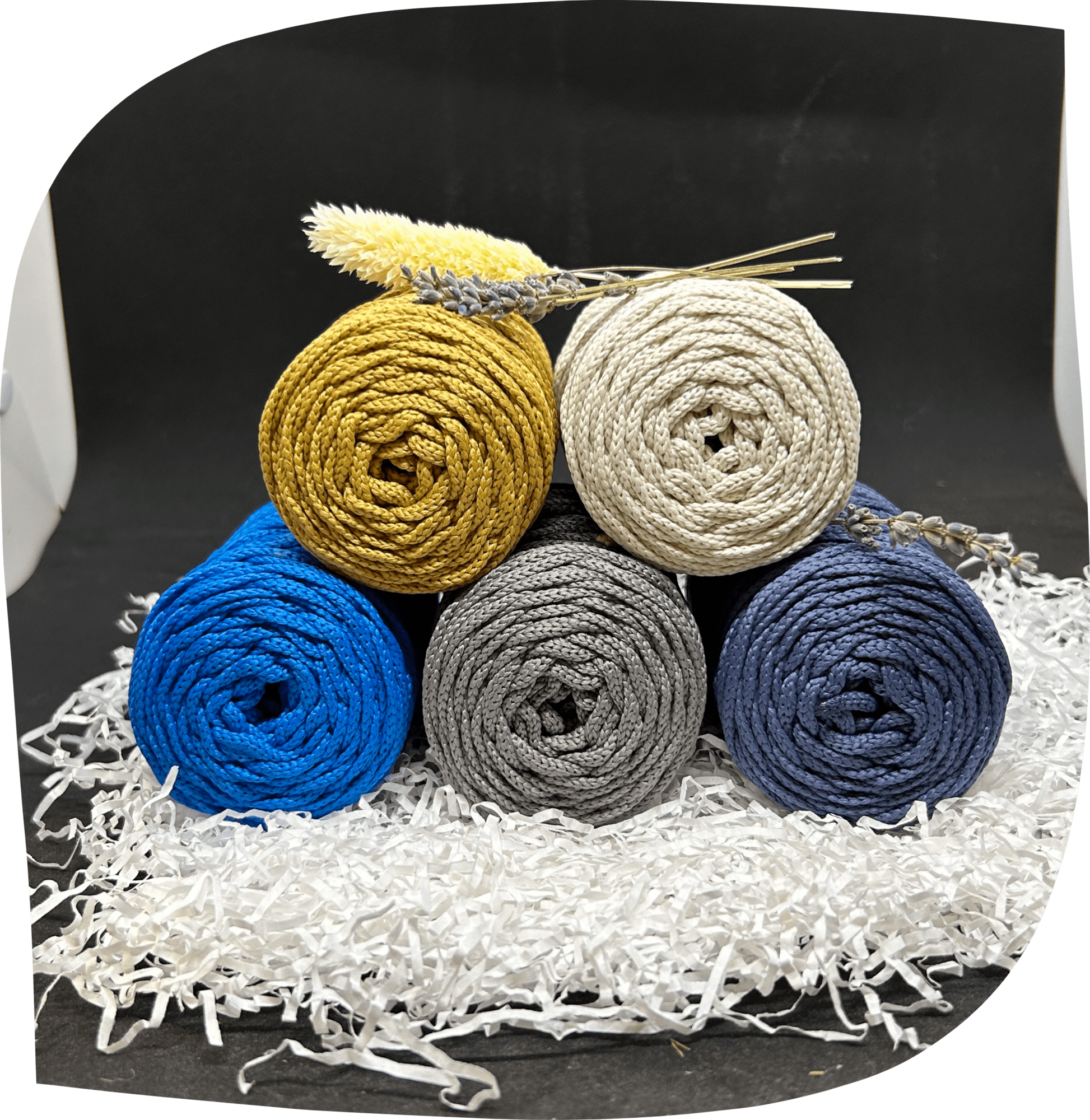 Набор №5 - "Юность" ПЭ 3 мм цилиндр, 5 по 90г, 45м, цвета - 22,7,15,18,2