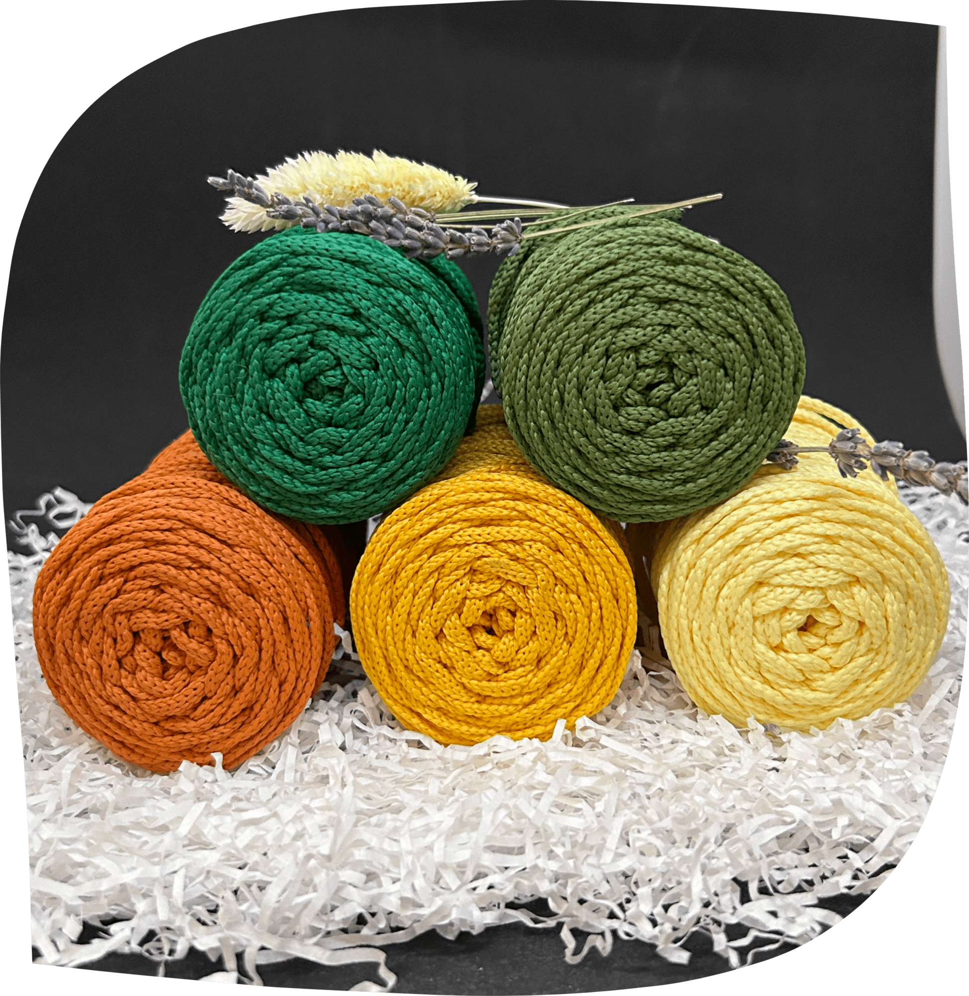 Набор №7 - "Привал" ПЭ 3 мм цилиндр, 5 по 90г, 45м, цвета - 6,8,23,25,29