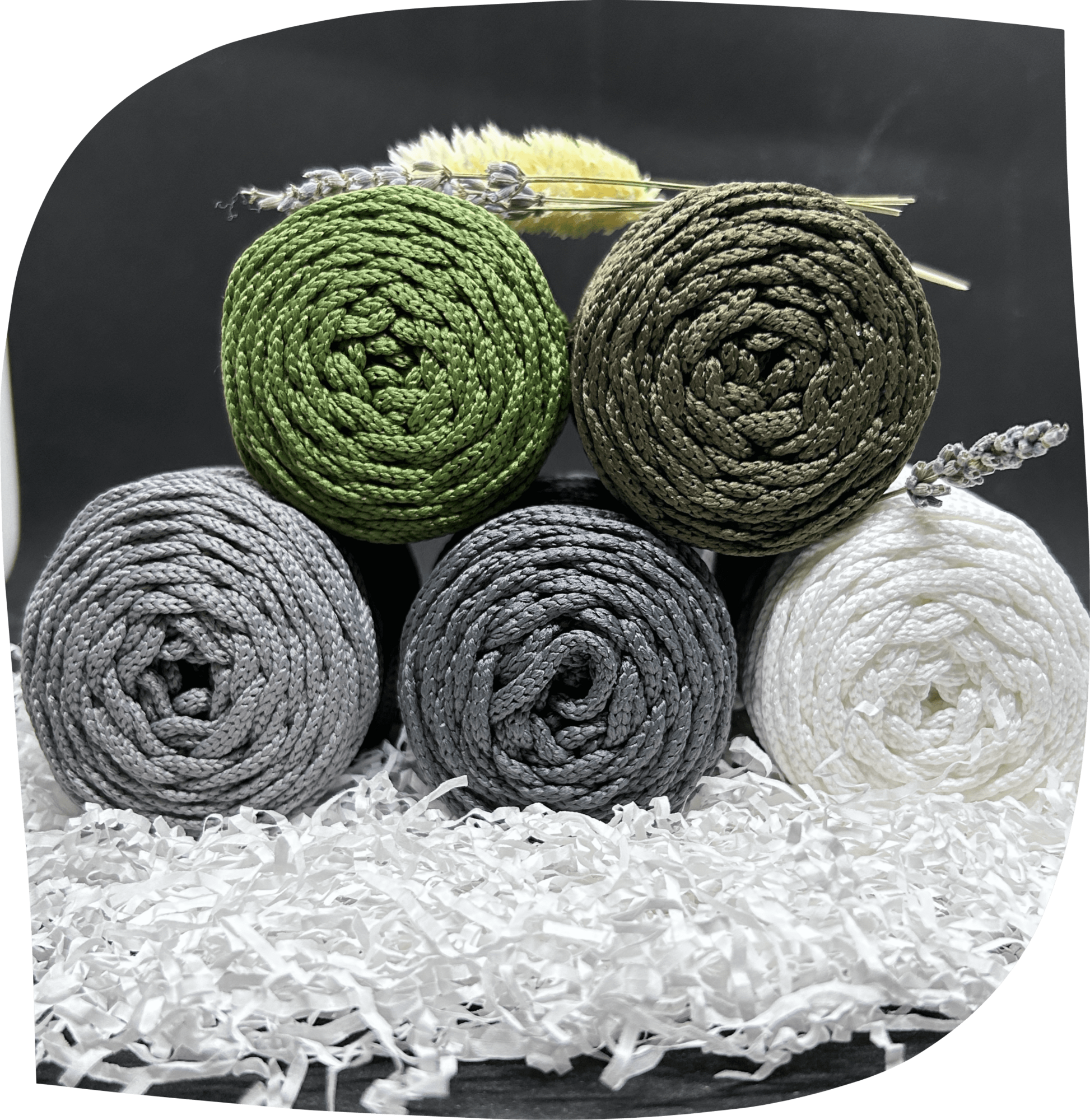 Набор №15 - "Клонталрези" ПЭ 3 мм цилиндр, 5 по 90г, 45м, цвета - 1,15,16,23,24