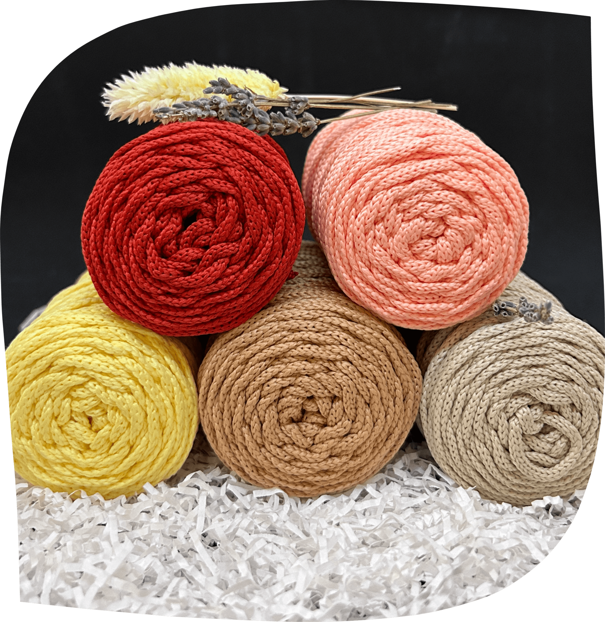 Набор №19 - "Клубничный милкшейк" ПЭ 3 мм цилиндр, 5 по 90г, 45м, цвета - 4,5,6,26,27