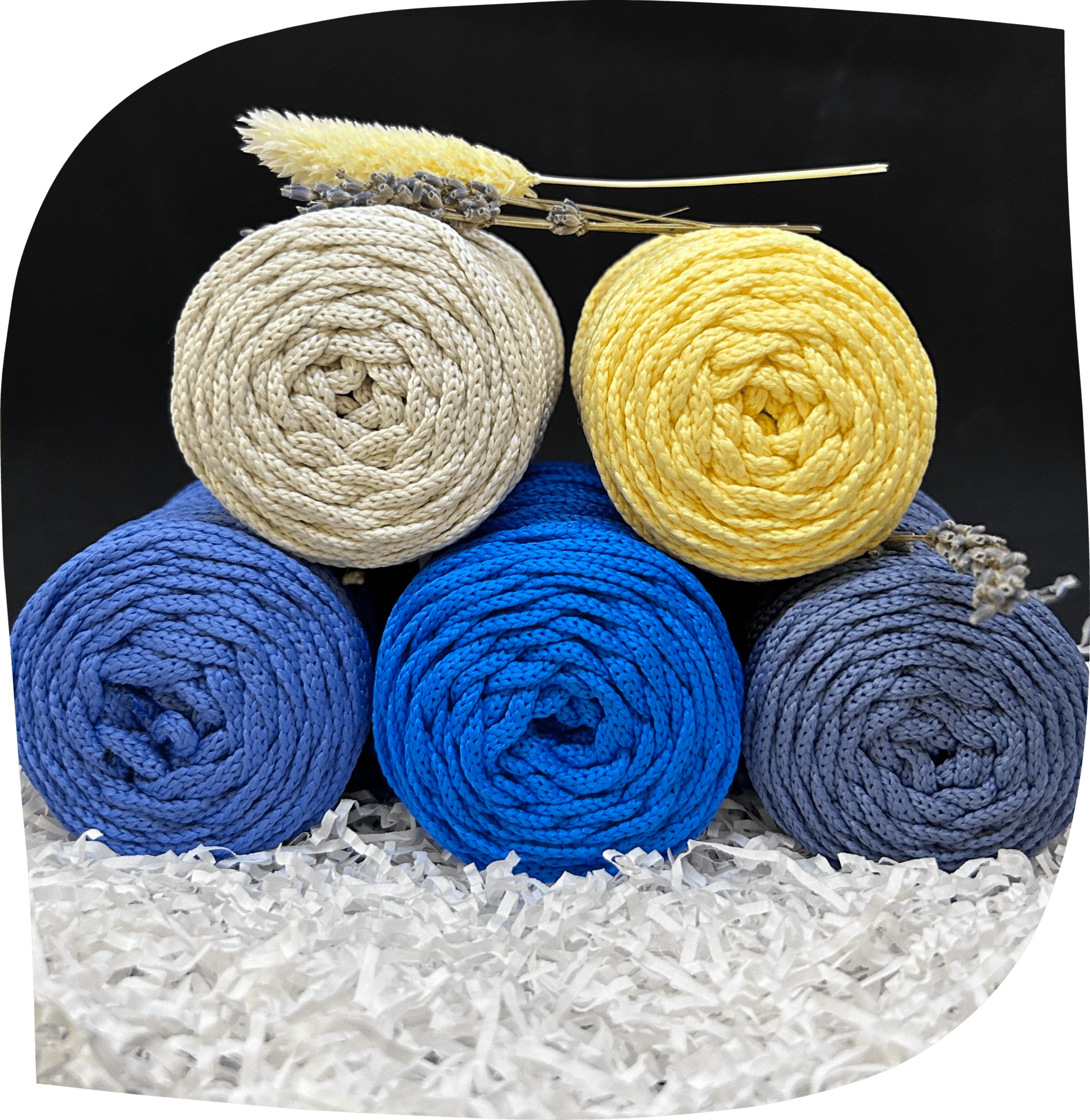 Набор №20 - "Ритм" ПЭ 3 мм цилиндр, 5 по 90г, 45м, цвета - 2,6,17,19,22