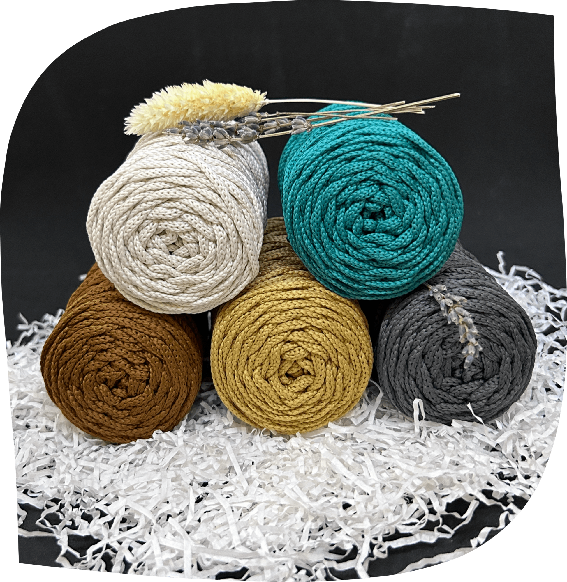 Набор №22 - "Грязь" ПЭ 3 мм цилиндр, 5 по 90г, 45м, цвета - 2,7,10,12,32