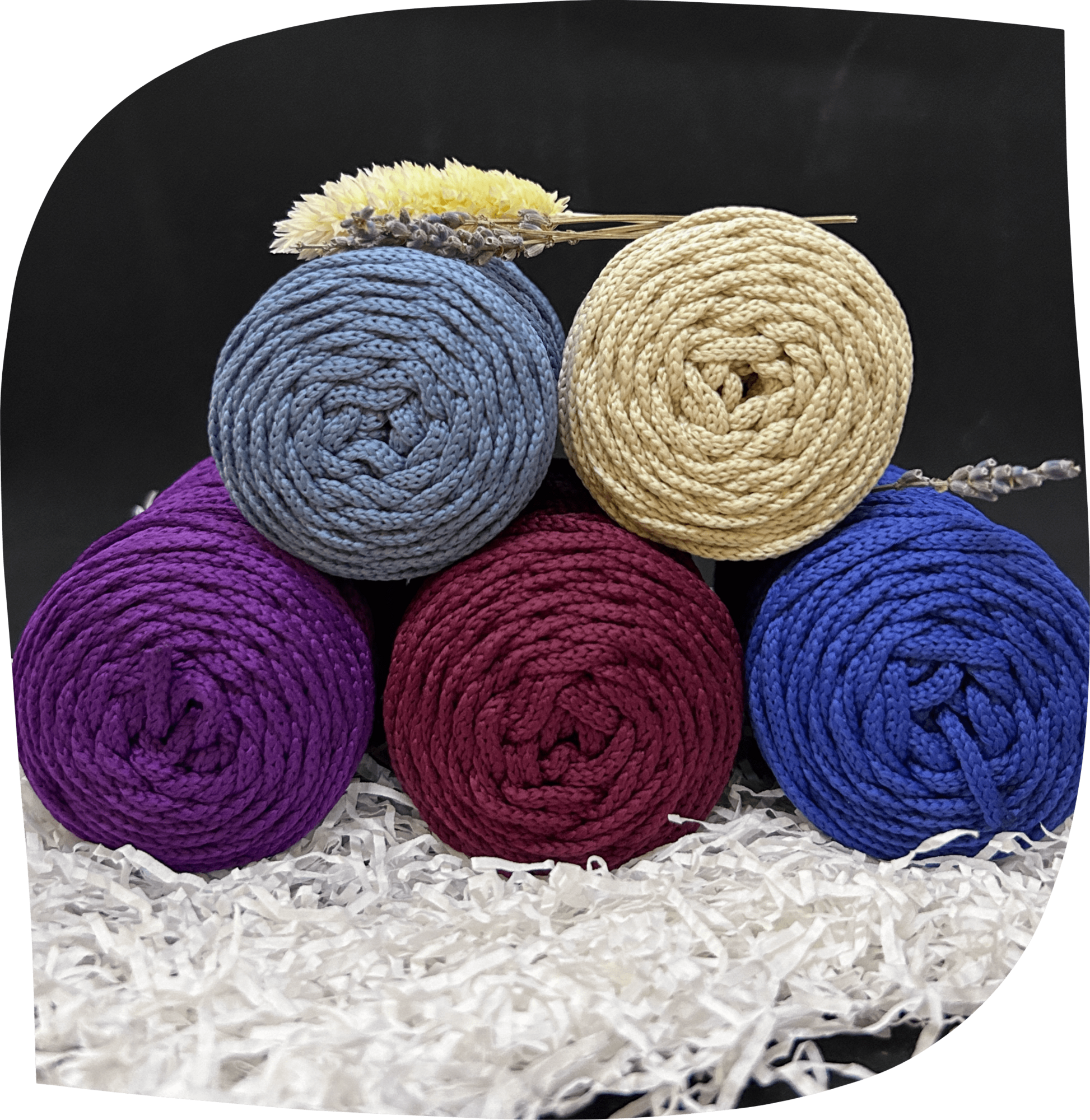 Набор №29 - "Легкий весенний сон" ПЭ 3 мм цилиндр, 5 по 90г, 45м, цвета - 4,17,20,28,30